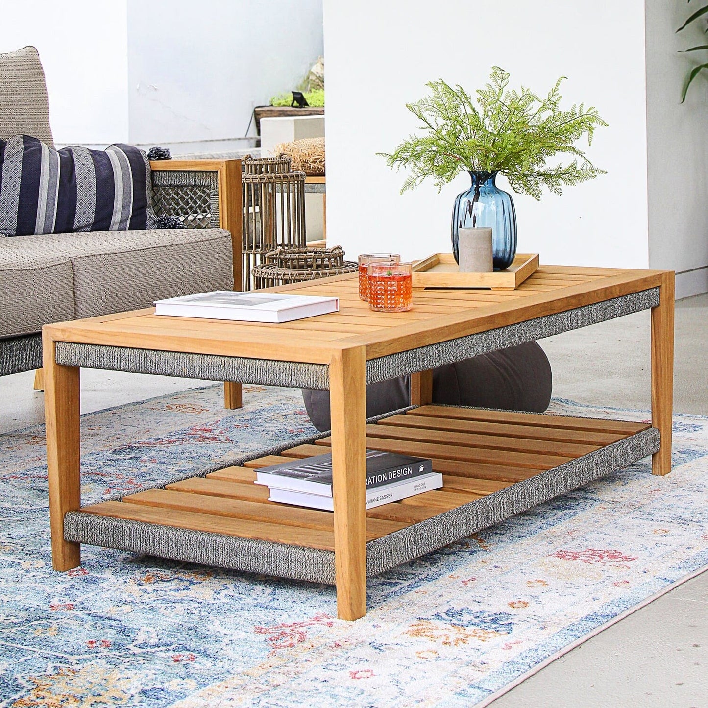 Cambridge Casual Nassau 4-Piece Teak Wood Outdoor Conversation Set
