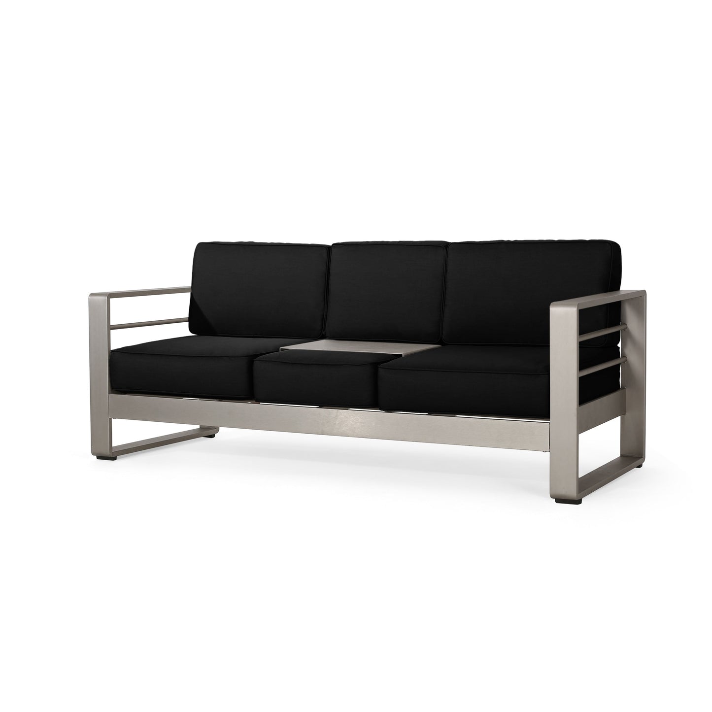 Cape Coral Aluminum and Sunbrella Outdoor 5 Seater Chat Set with Cushions by Christopher Knight Home