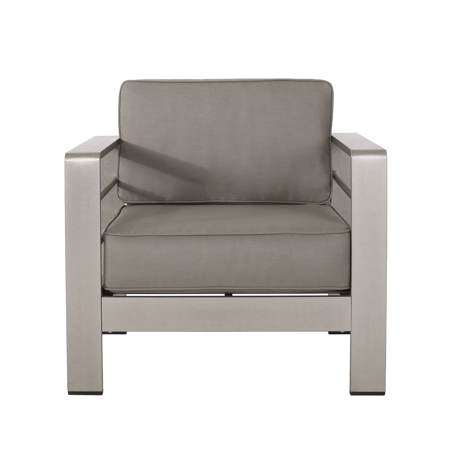 Cape Coral Aluminum and Sunbrella Outdoor 5 Seater Chat Set with Cushions by Christopher Knight Home