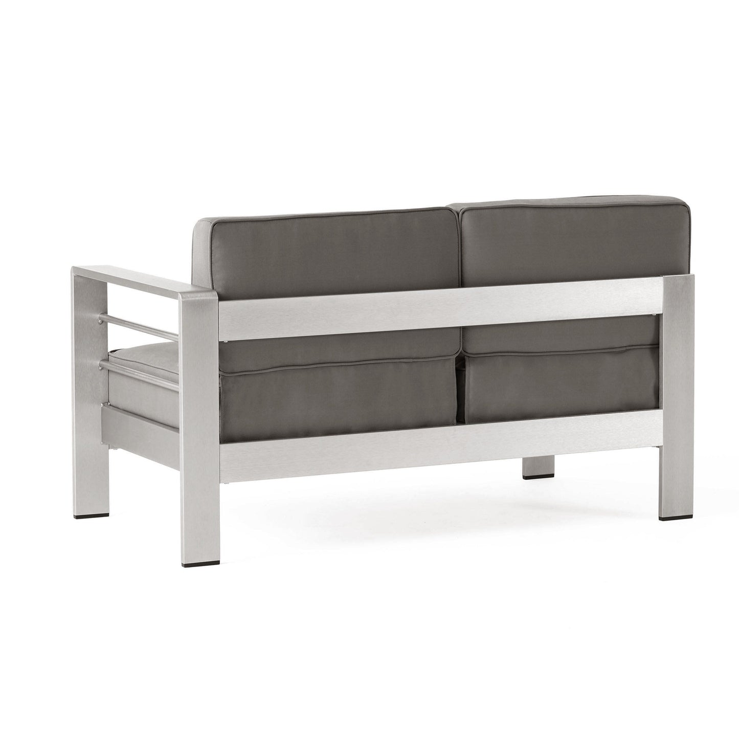 Cape Coral Outdoor 11 Seater Aluminum U-Shaped Sofa Sectional and Table Set by Christopher Knight Home