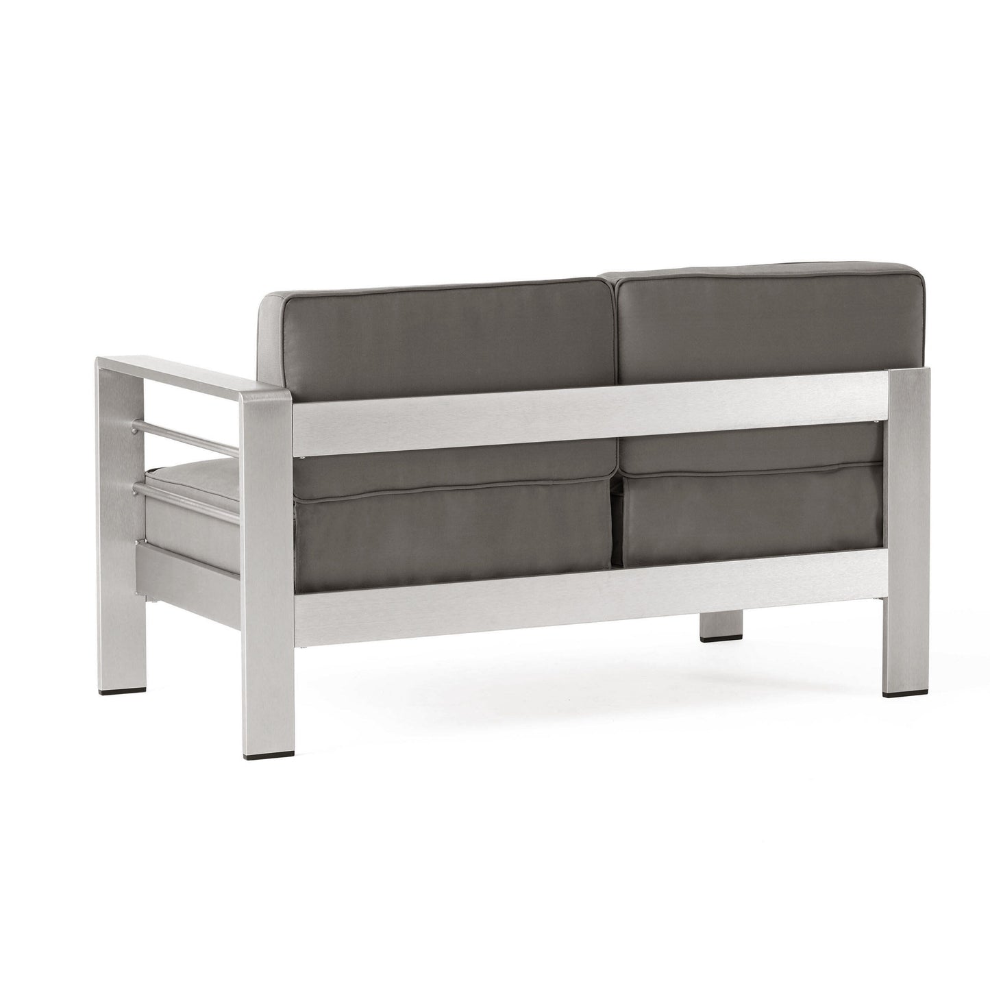 Cape Coral Outdoor 11 Seater Aluminum U-Shaped Sofa Sectional and Table Set by Christopher Knight Home