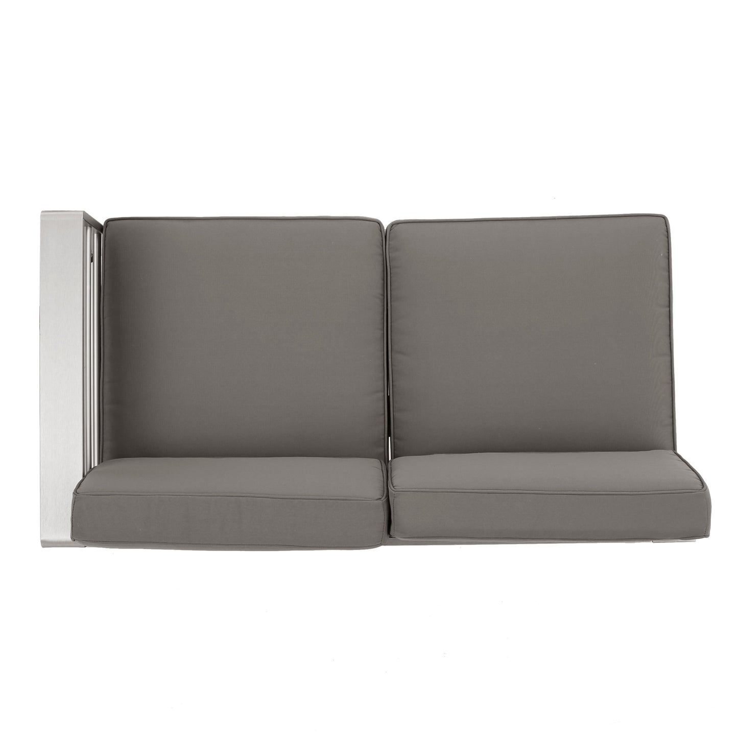 Cape Coral Outdoor 6-Seater V-Shaped Aluminum Sectional Sofa Set with Ottoman by Christopher Knight Home