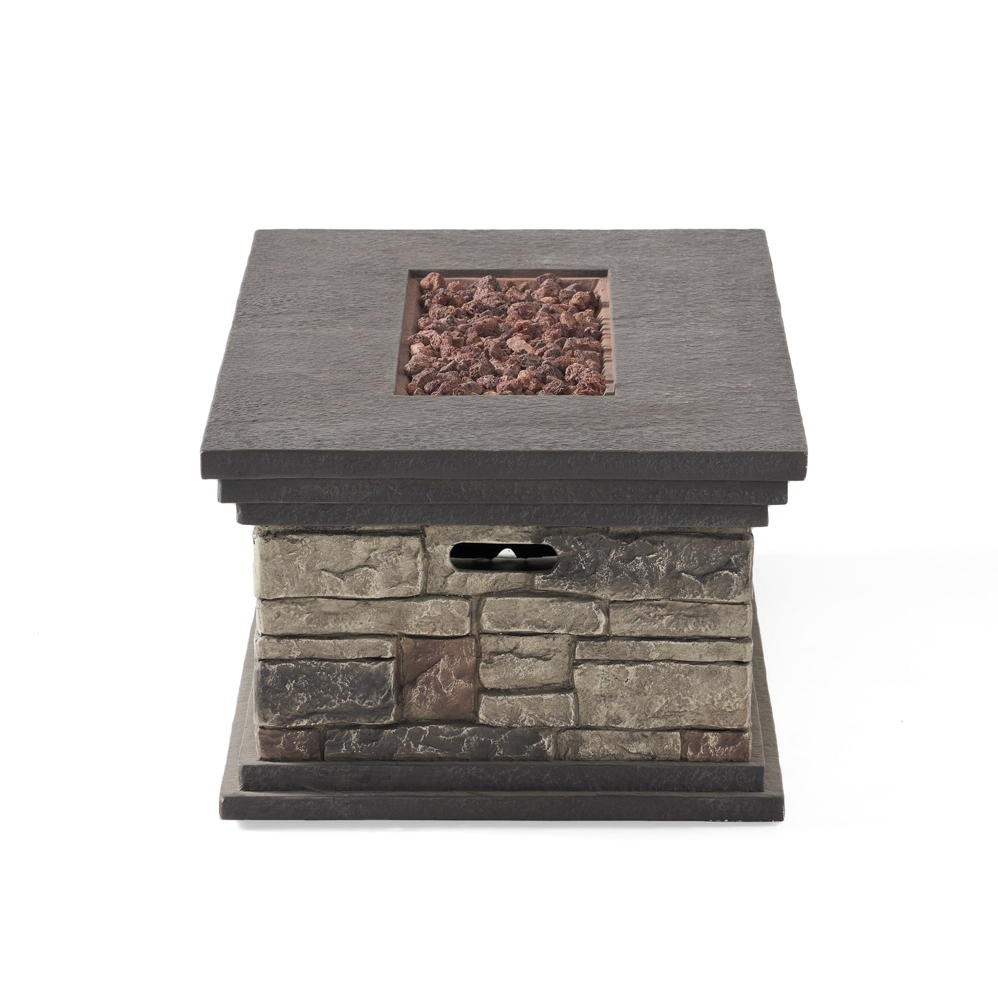 Cape Coral Outdoor 7 Seater Extended Aluminum Chat Set with Fire Pit by Christopher Knight Home