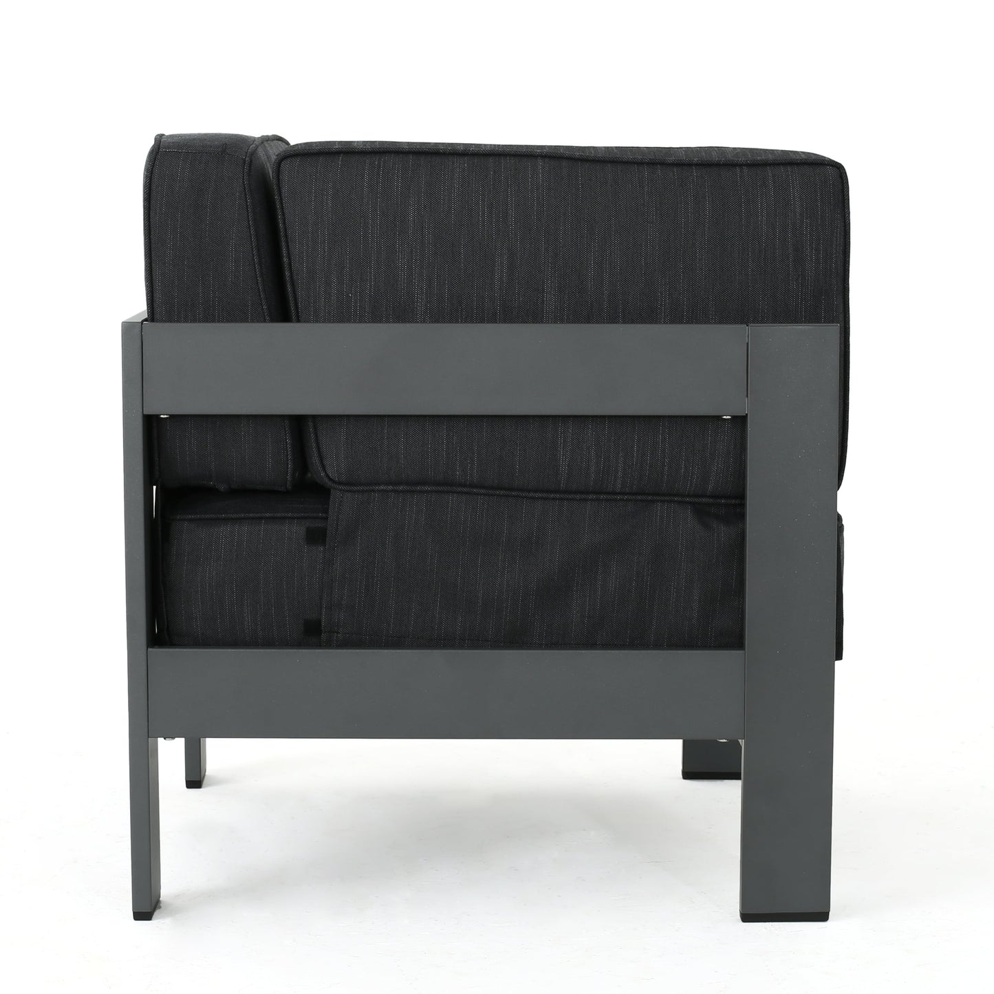 Cape Coral Aluminum Outdoor Sectional Sofa Set with Fire Table by Christopher Knight Home