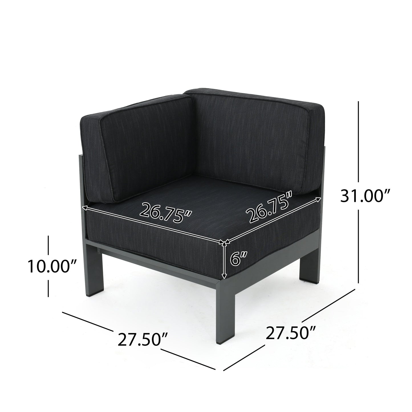 Cape Coral Aluminum Outdoor Sectional Sofa Set with Fire Table by Christopher Knight Home