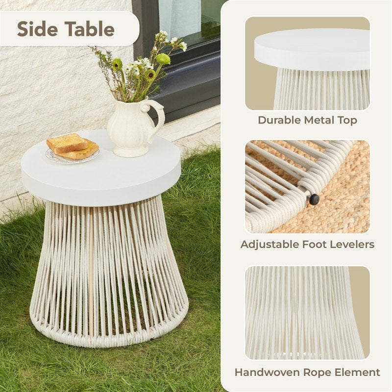 Carlos Outdoor Patio Furniture Bistro Set Swivel Chair