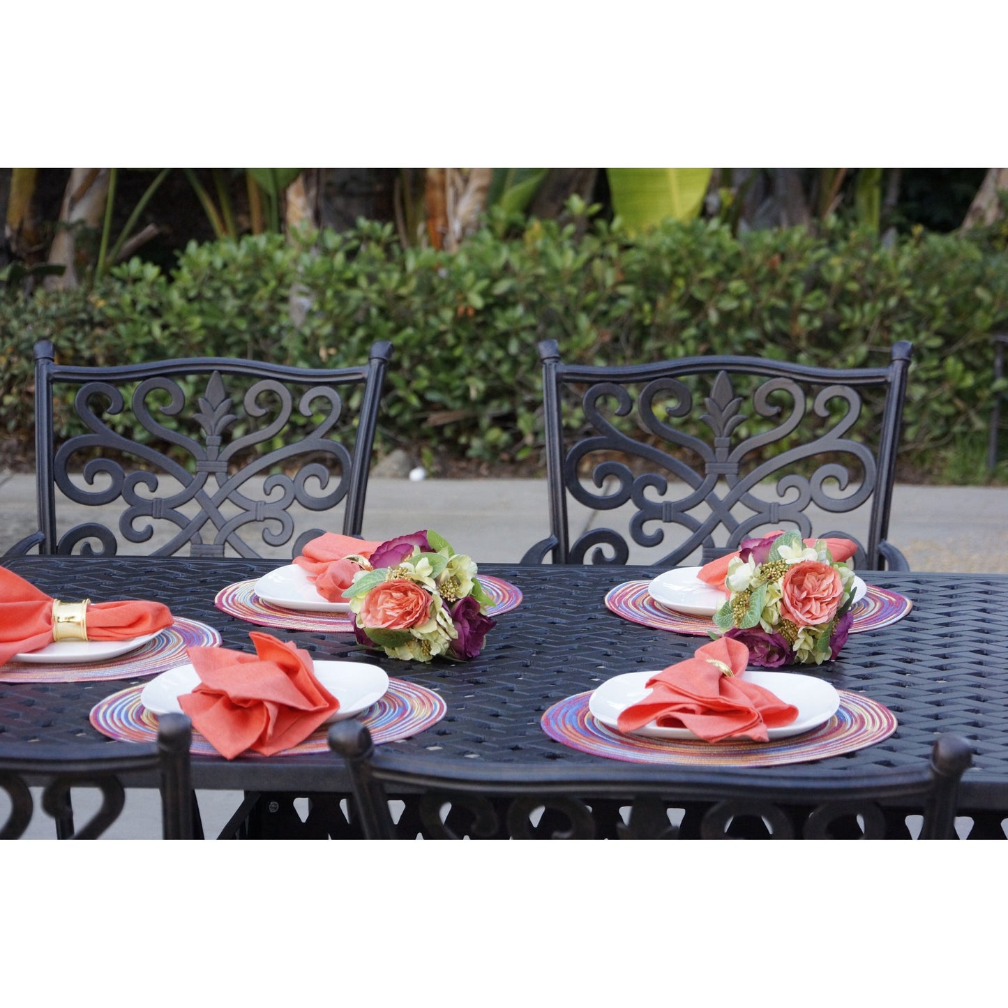 Casablanca Black Cast Aluminum 9-piece Outdoor Dining Set with Cushions