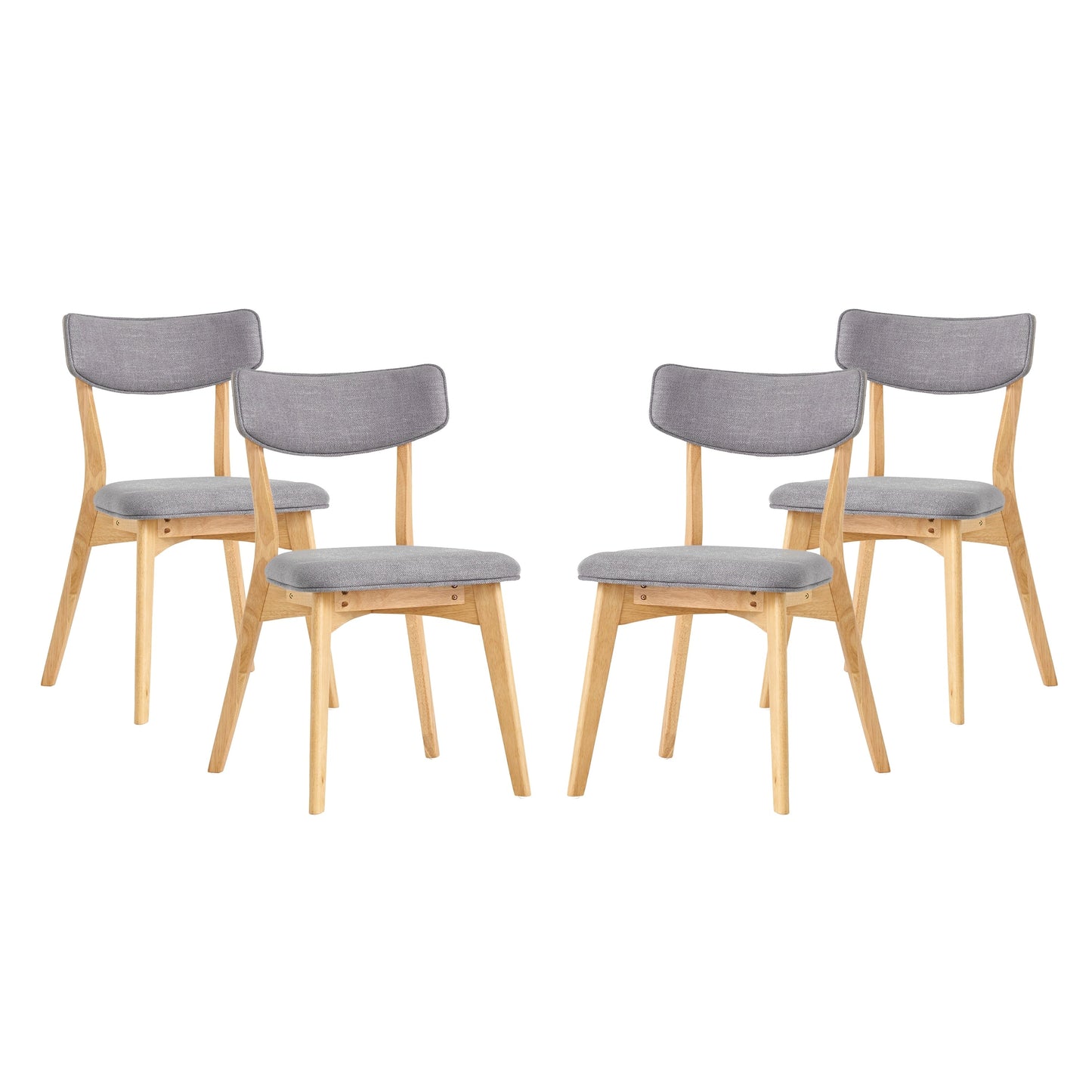 Chazz Mid-Century Modern Upholstered Rubberwood Dining Chairs (Set of 2/4) by Christopher Knight Home