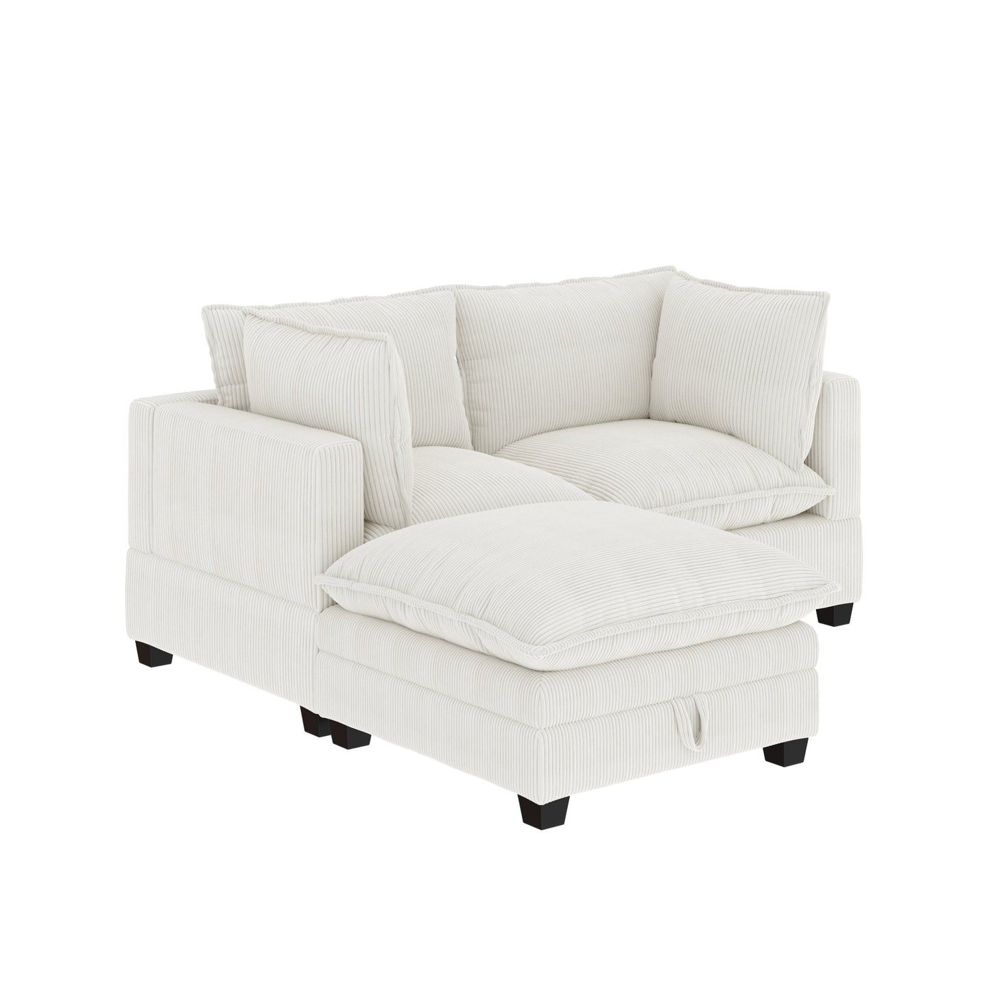 Chelsea Modern Cloud Modular Upholstered Sofa with Deep Seat and Plush Cushions