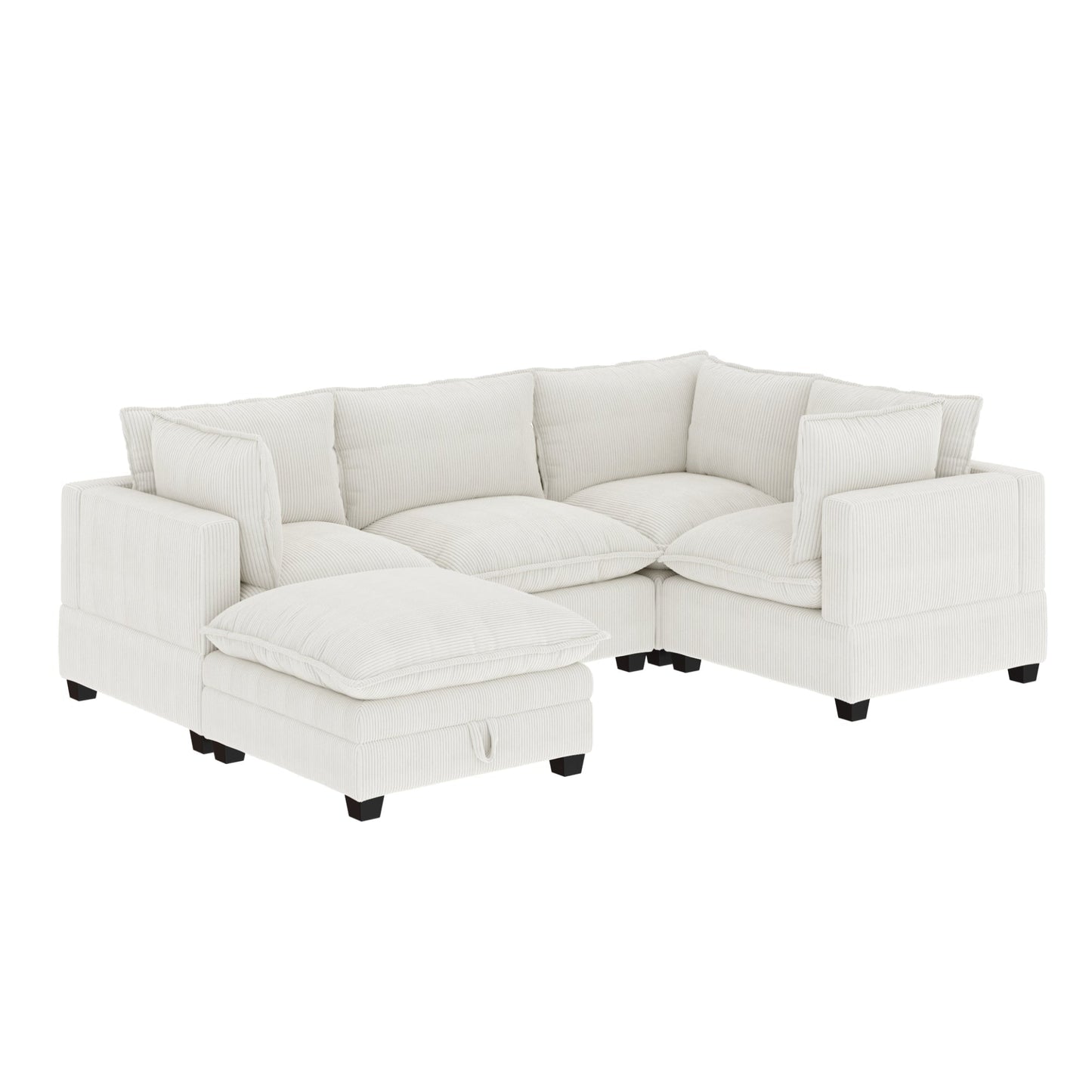 Chelsea Modern Cloud Modular Upholstered Sofa with Deep Seat and Plush Cushions