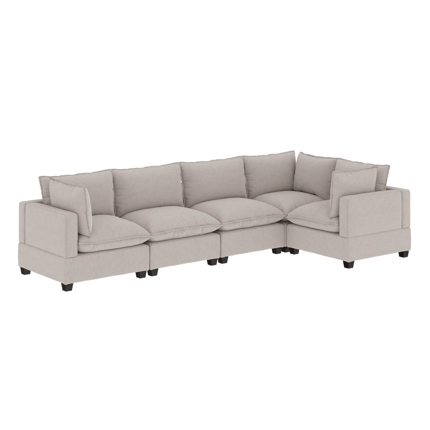 Chelsea Modern Cloud Modular Upholstered Sofa with Deep Seat and Plush Cushions