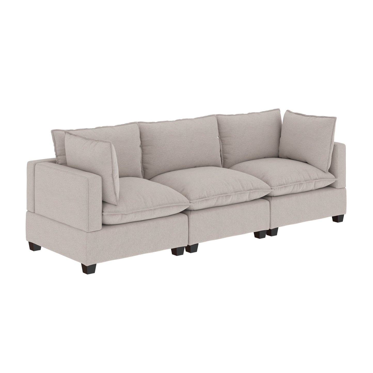 Chelsea Modern Cloud Modular Upholstered Sofa with Deep Seat and Plush Cushions