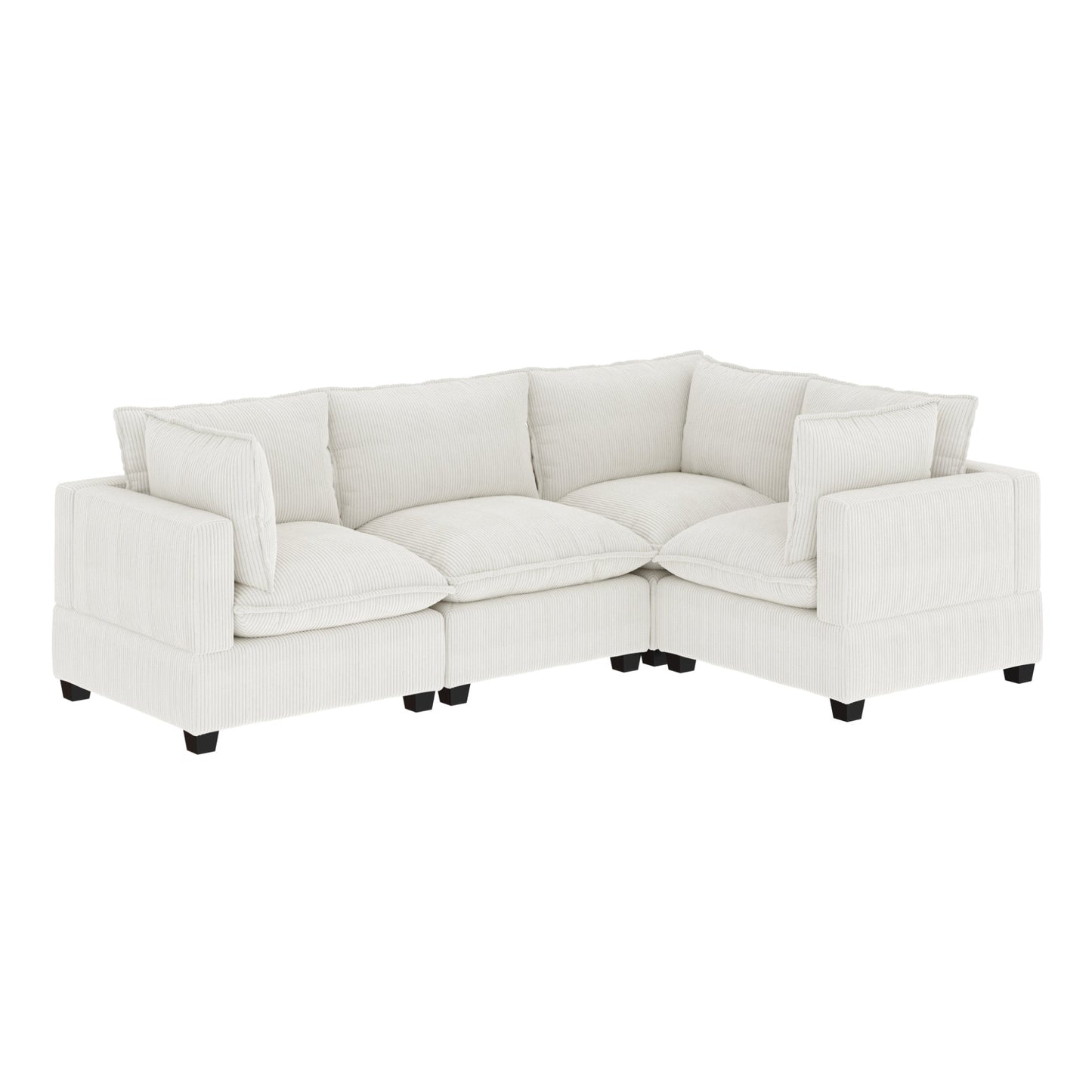 Chelsea Modern Cloud Modular Upholstered Sofa with Deep Seat and Plush Cushions