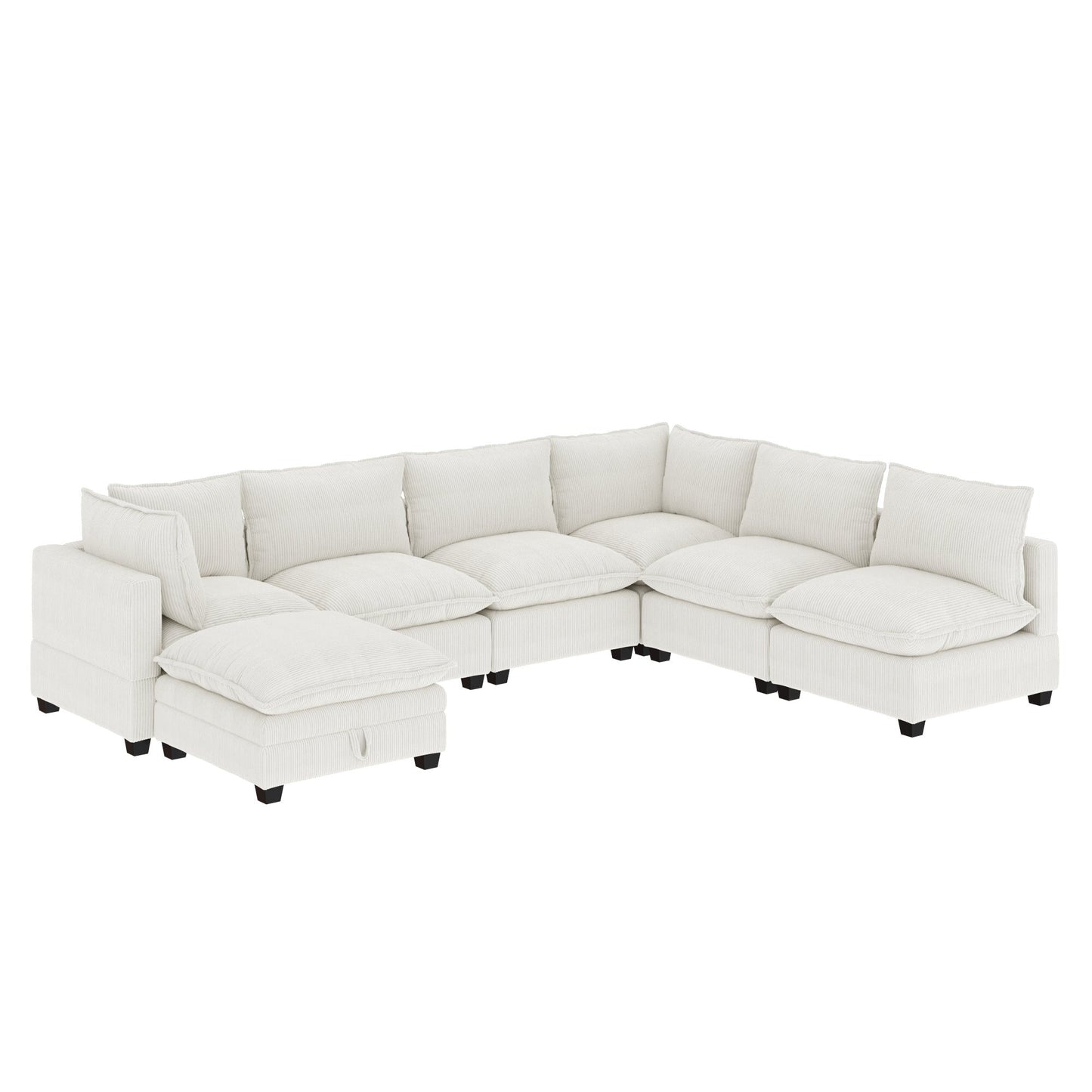 Chelsea Modern Cloud Modular Upholstered Sofa with Deep Seat and Plush Cushions