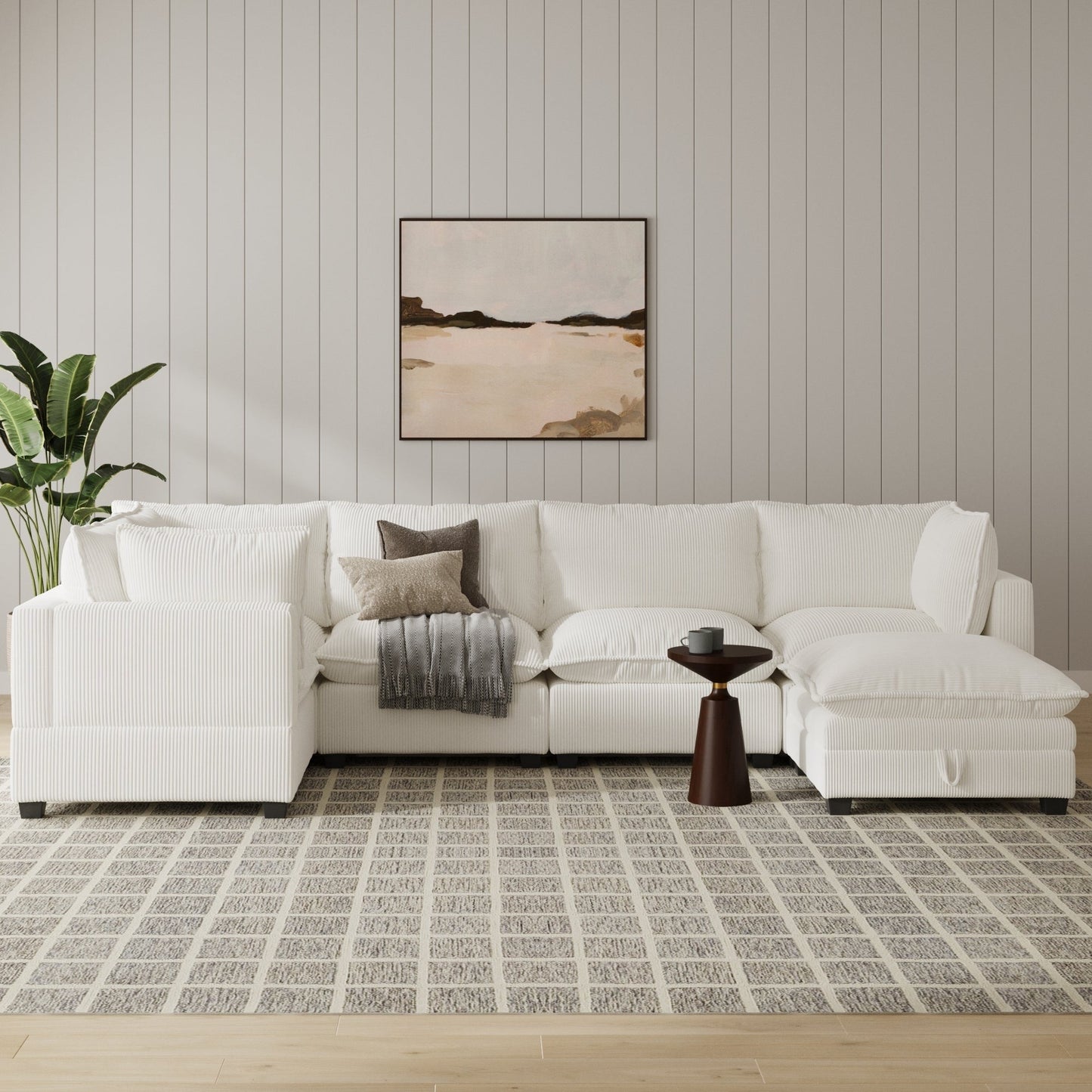 Chelsea Modern Cloud Modular Upholstered Sofa with Deep Seat and Plush Cushions