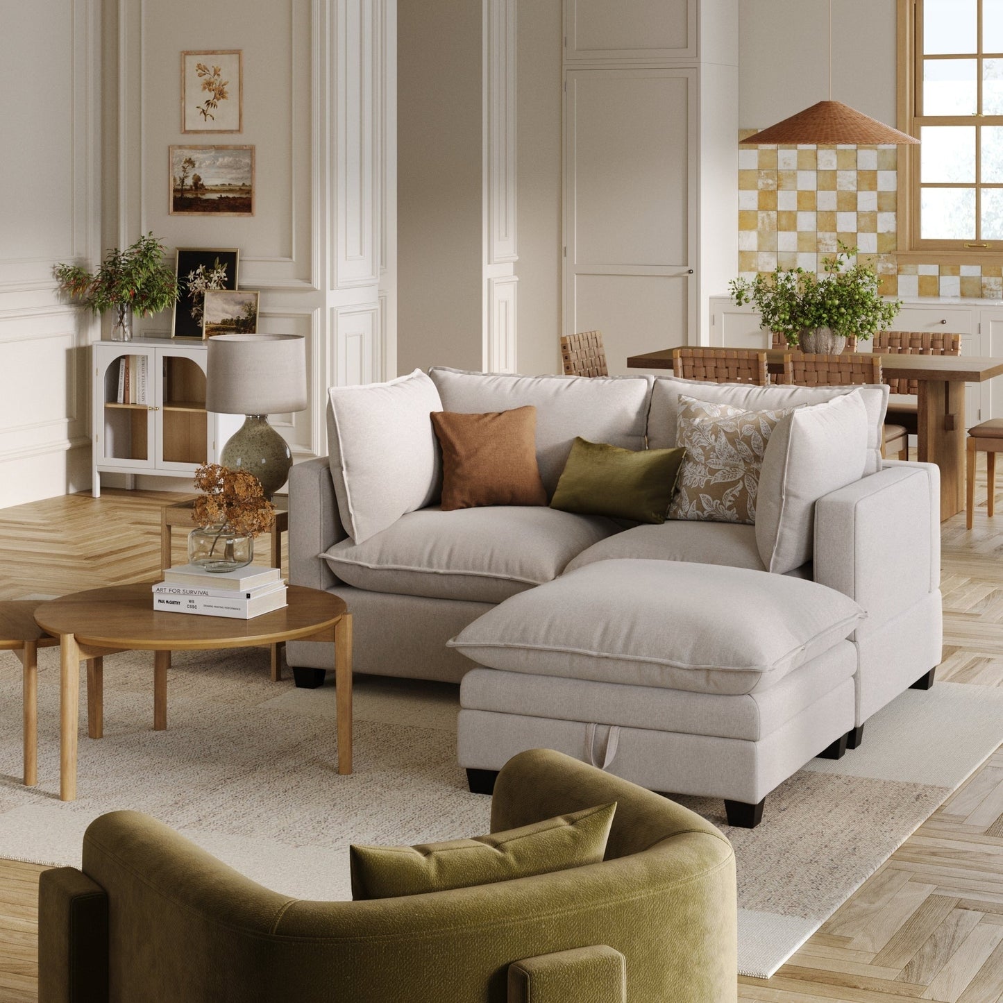 Chelsea Modern Cloud Modular Upholstered Sofa with Deep Seat and Plush Cushions