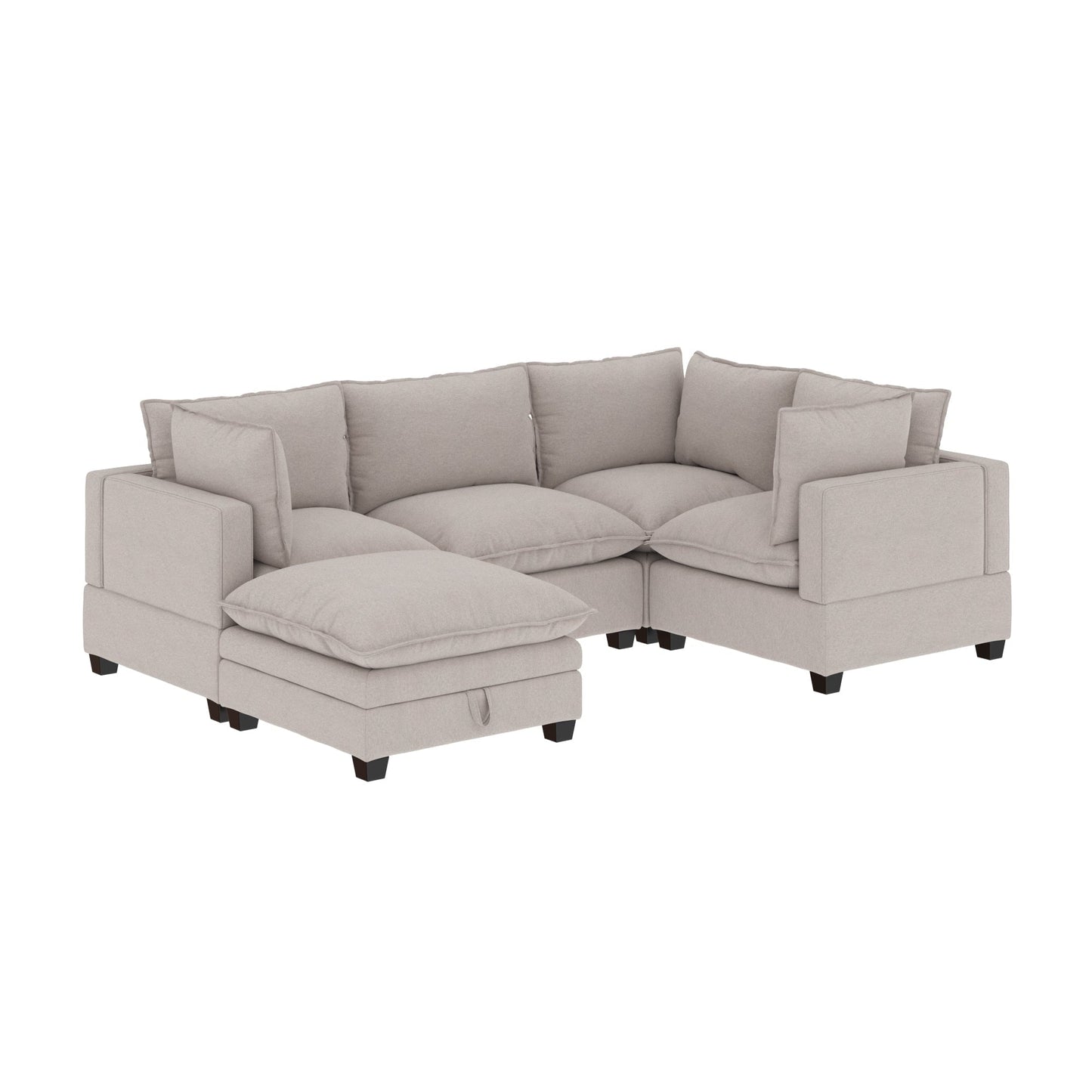 Chelsea Modern Cloud Modular Upholstered Sofa with Deep Seat and Plush Cushions