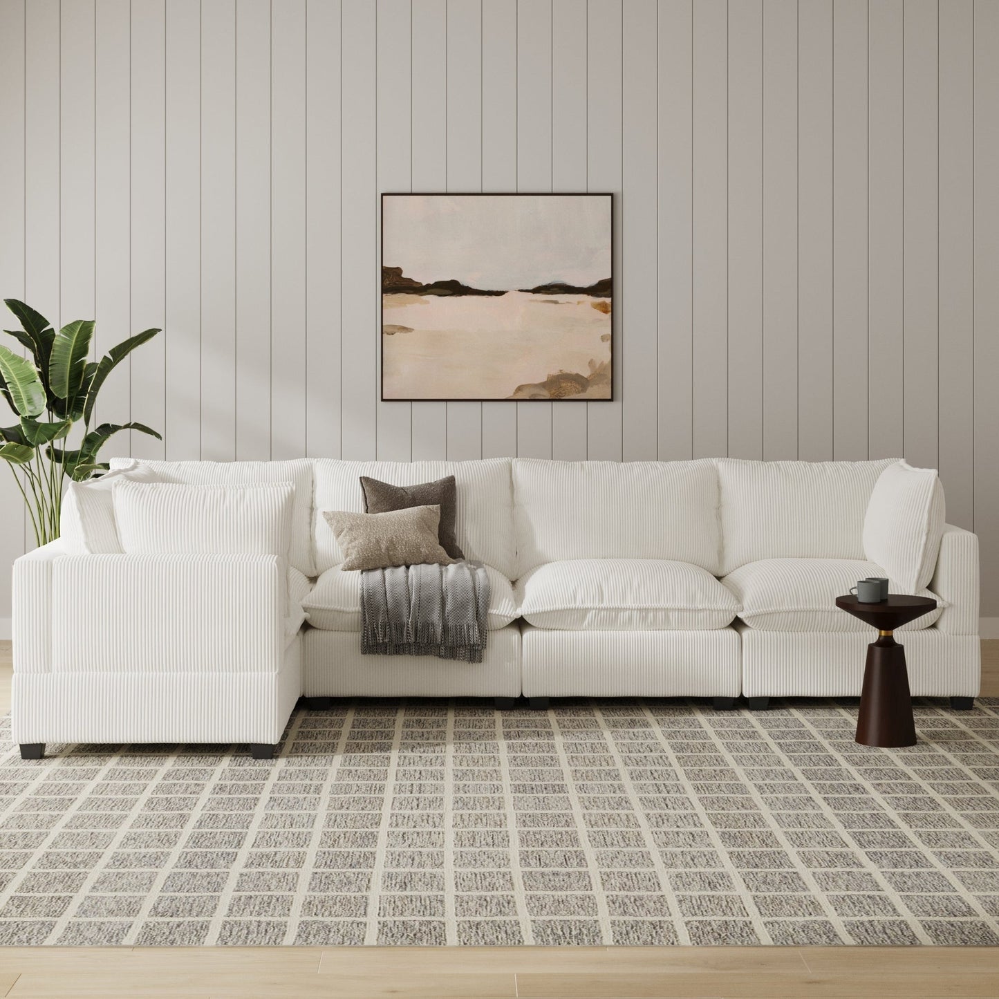 Chelsea Modern Cloud Modular Upholstered Sofa with Deep Seat and Plush Cushions
