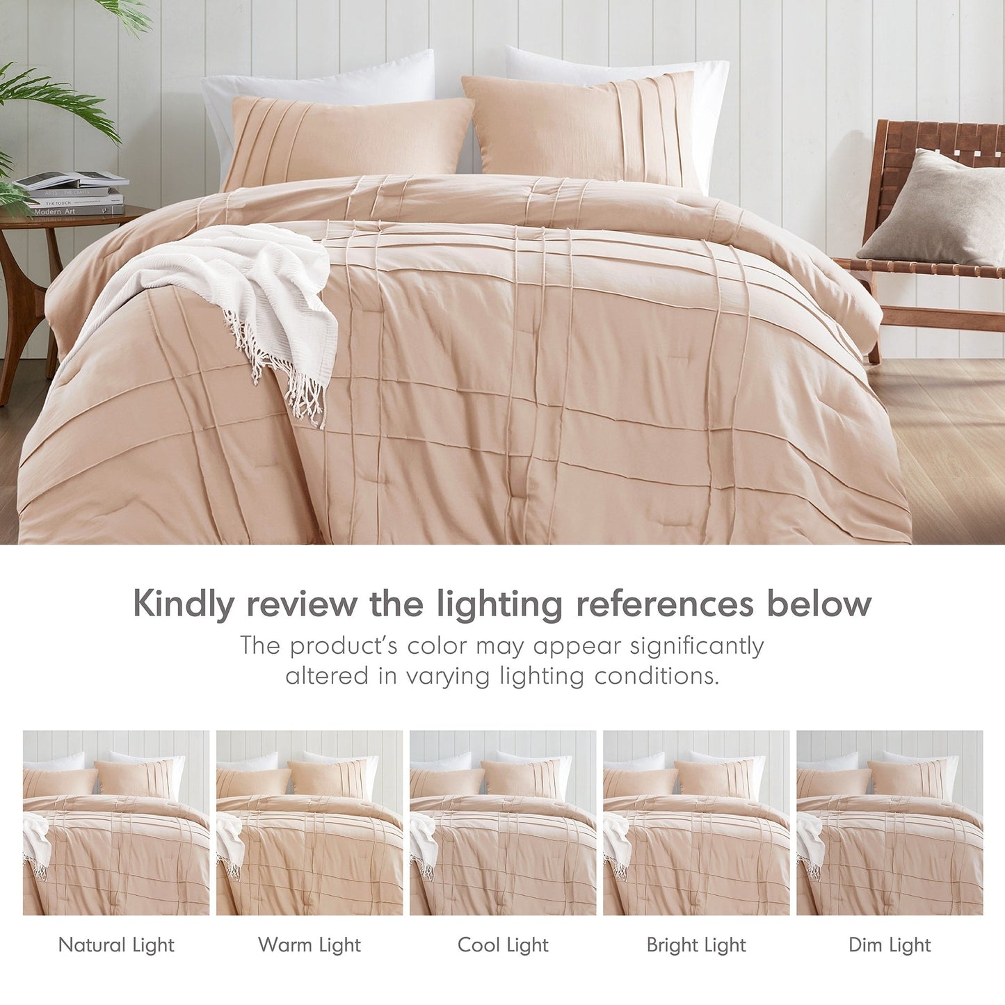Chelsea Square Evans Pinch Pleated Soft Washed Boho Comforter Set