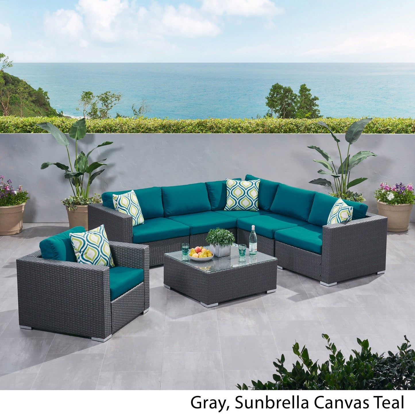 Christopher Knight Home Santa Rosa Outdoor 7-piece Wicker Seating Sectional Set