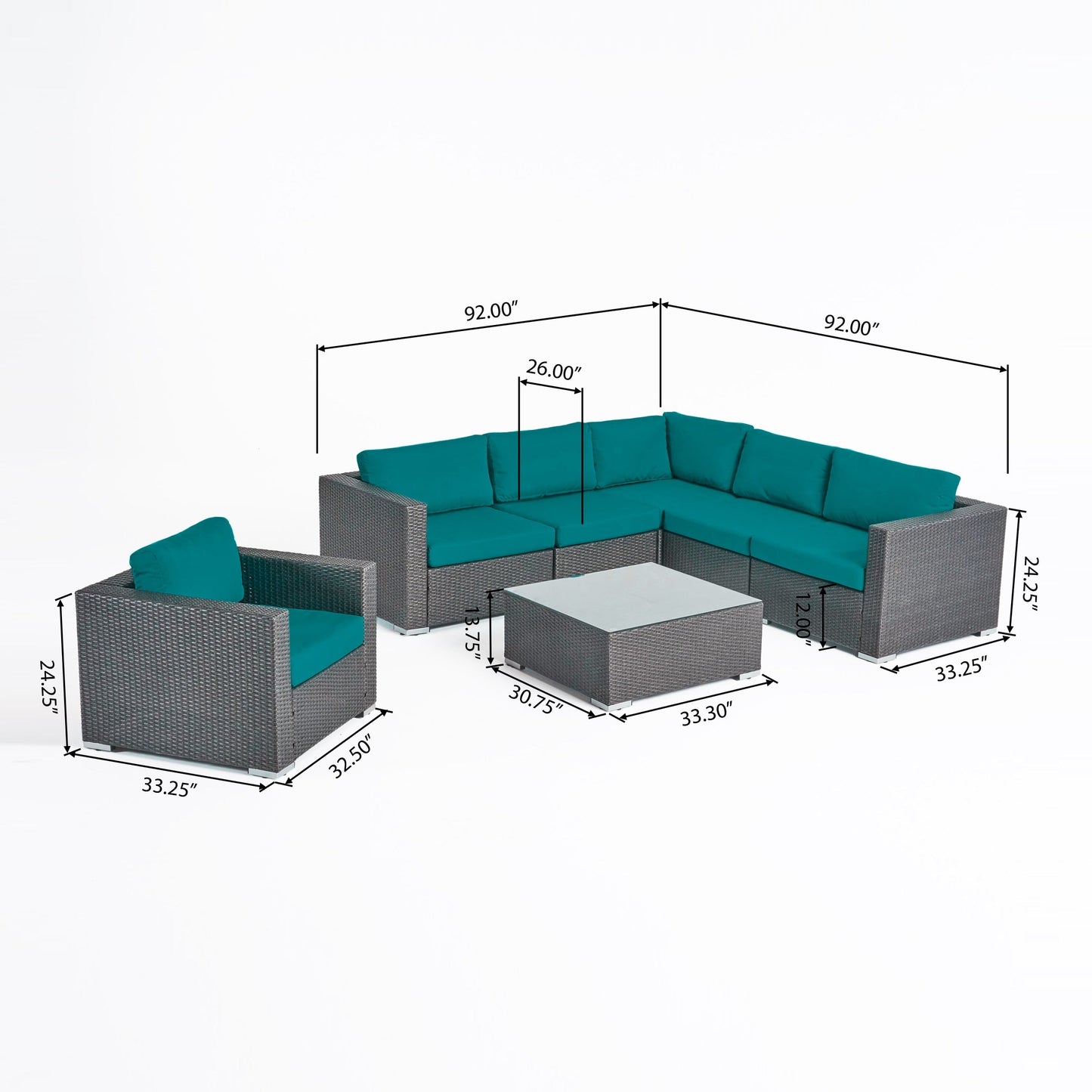Christopher Knight Home Santa Rosa Outdoor 7-piece Wicker Seating Sectional Set