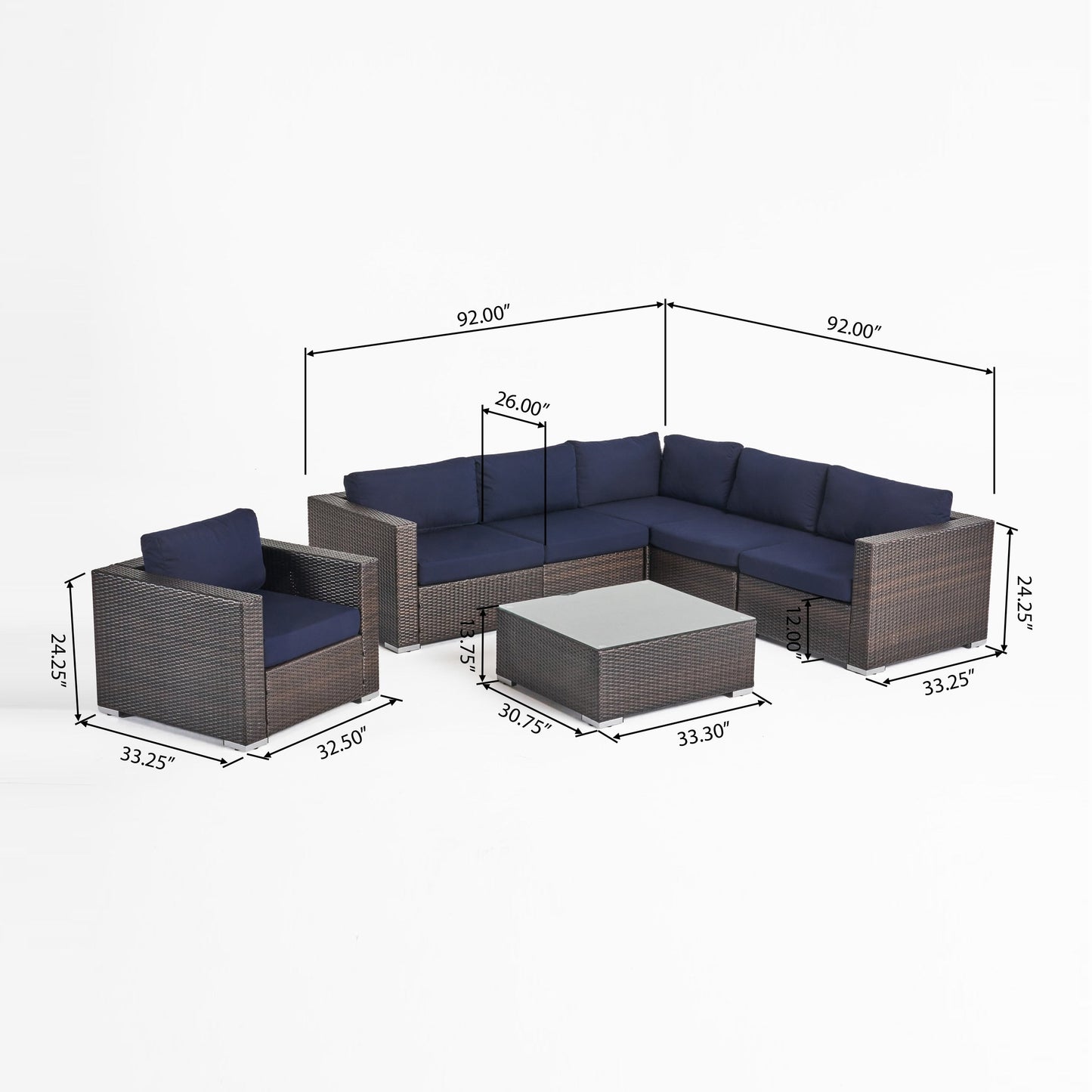 Christopher Knight Home Santa Rosa Outdoor 7-piece Wicker Seating Sectional Set