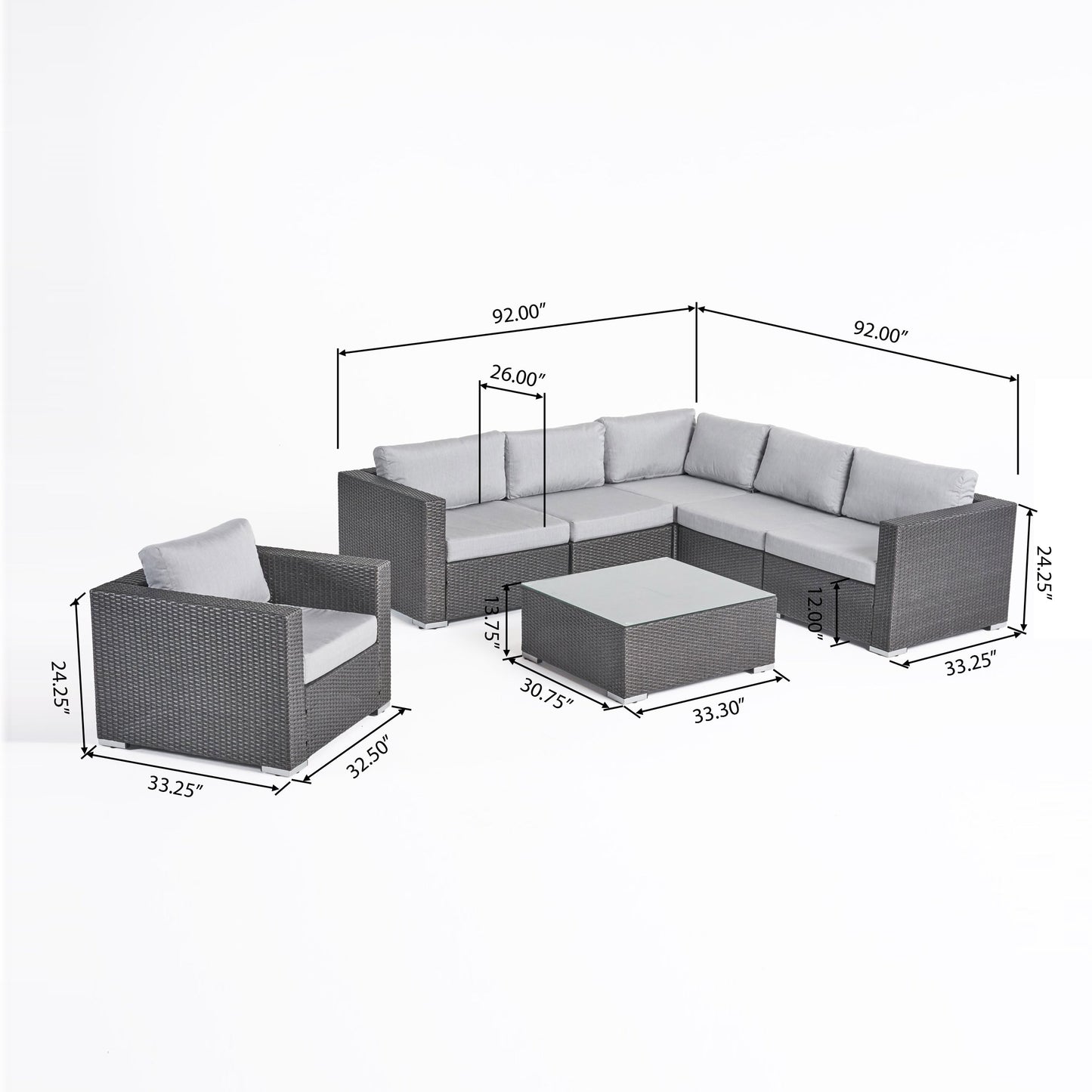 Christopher Knight Home Santa Rosa Outdoor 7-piece Wicker Seating Sectional Set