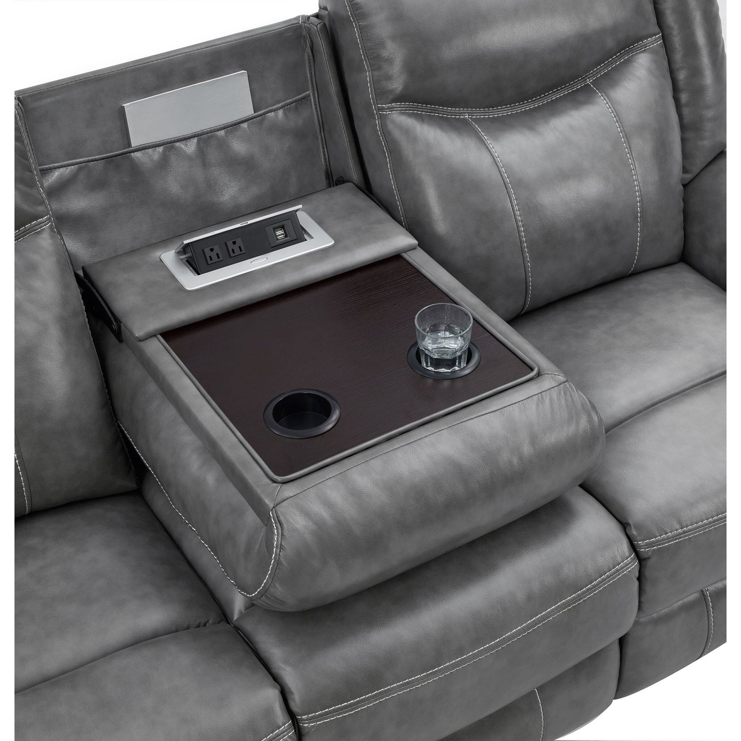 Conrad Upholstered Padded Arm Motion Sofa Grey