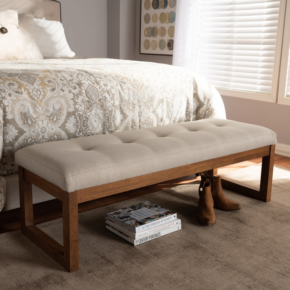Contemporary Fabric Upholstered Bench by Baxton Studio