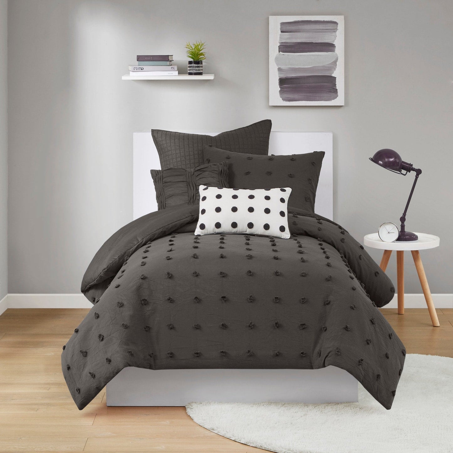 Intelligent Design Maize Cotton Jacquard Duvet Cover Set with Euro Shams and Throw Pillows