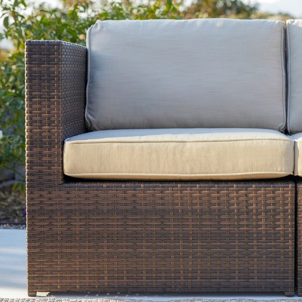 Corvus Trey 12-piece Brown Wicker Patio Furniture Sectional Conversation Set