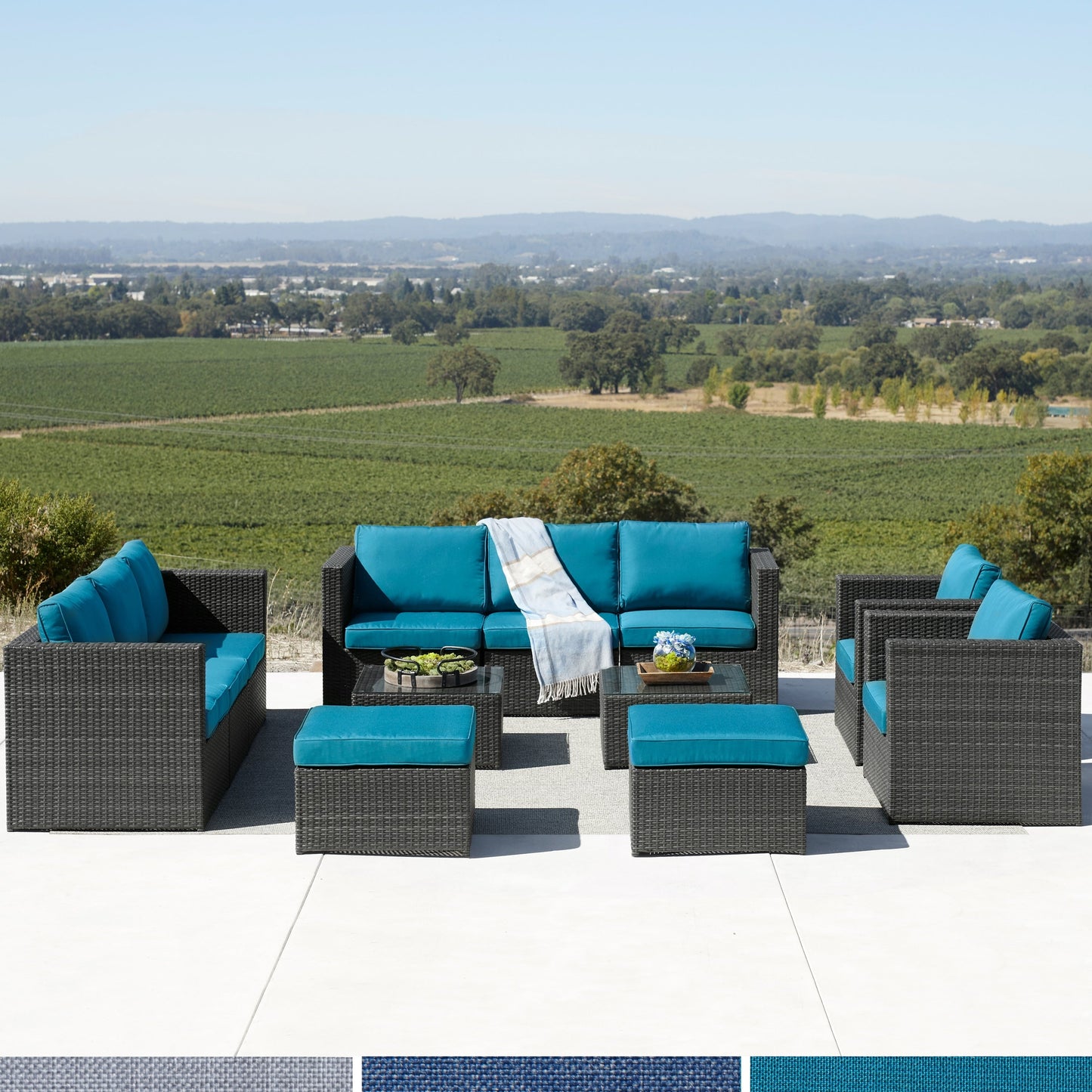 Corvus Trey 12-piece Sectional Wicker Patio Sofa Set