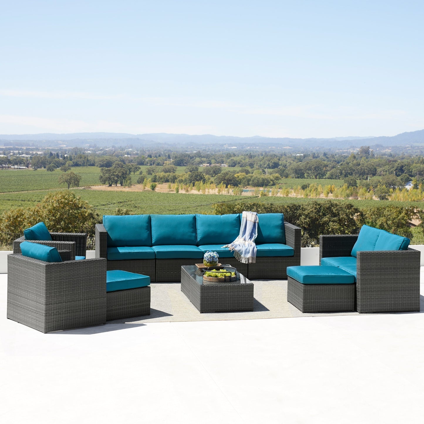 Corvus Trey 12-piece Sectional Wicker Patio Sofa Set