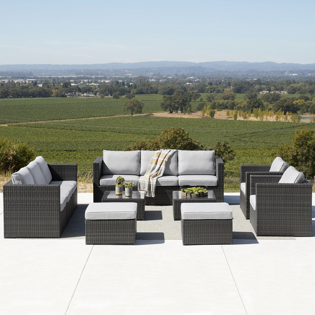 Corvus Trey 12-piece Sectional Wicker Patio Sofa Set