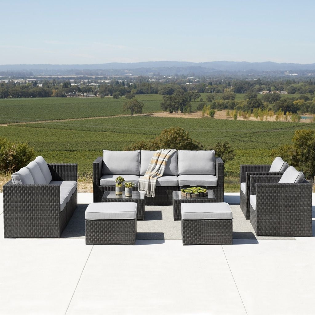 Corvus Trey 12-piece Sectional Wicker Patio Sofa Set