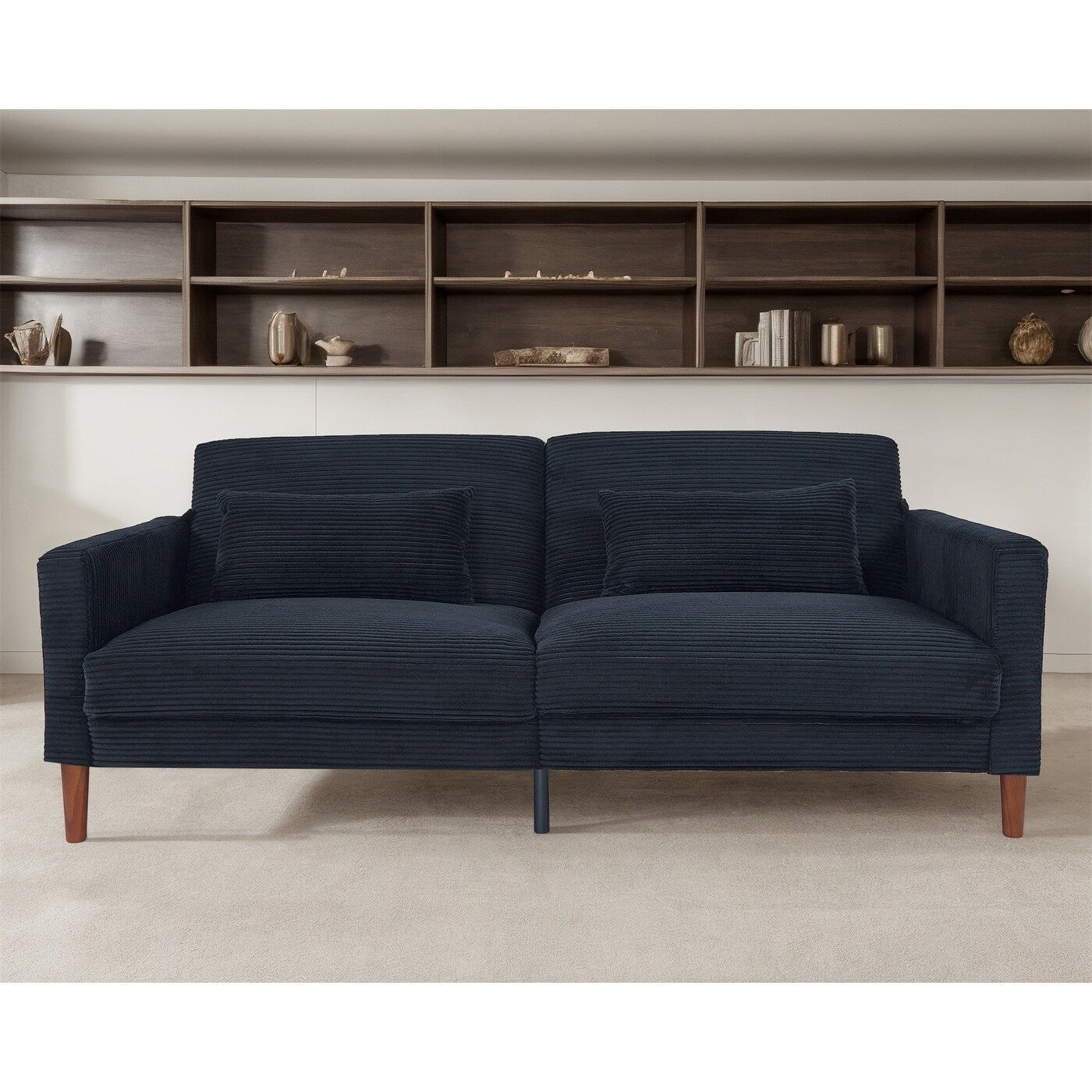 Couch Sofa, Corduroy Fabric Couches Loveseat Furniture with 2 Pillows for Living Room, Bedroom