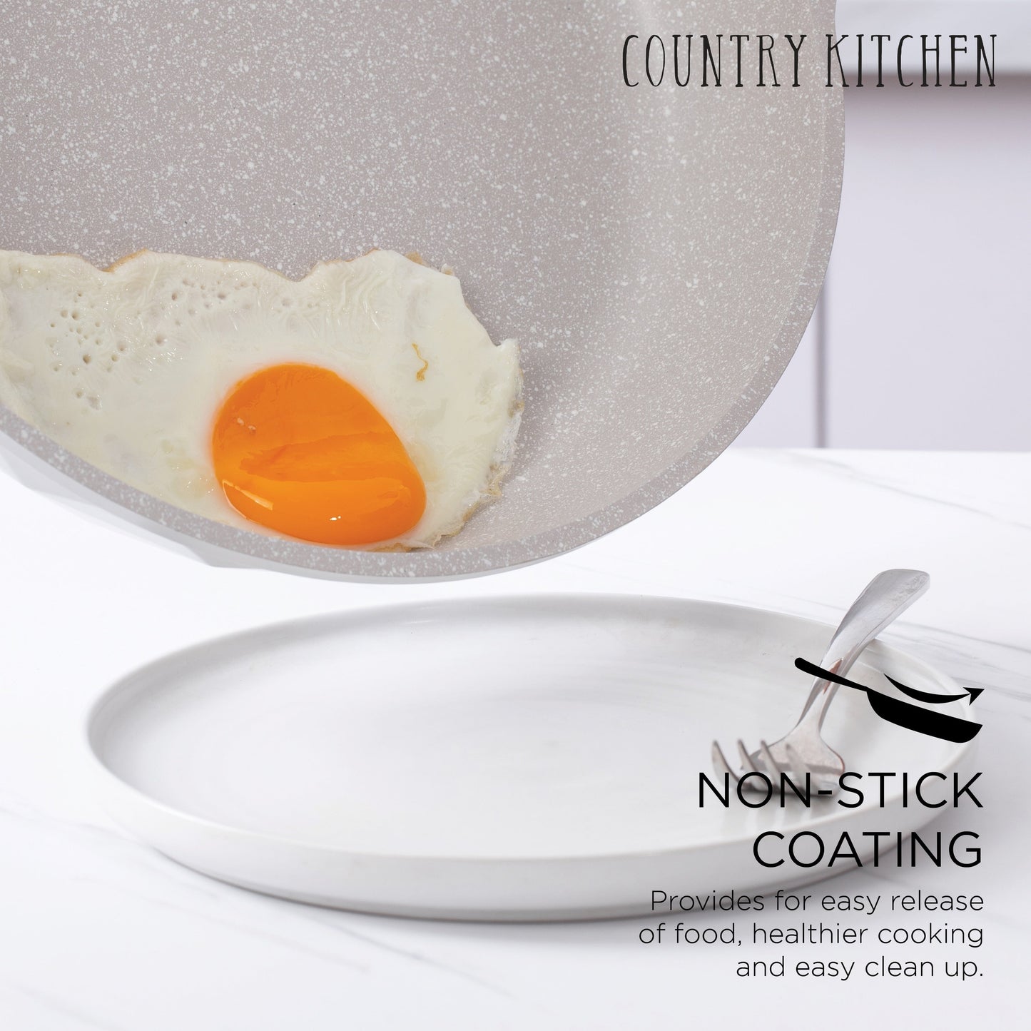 Country Kitchen Non-Stick Cast Aluminum Cookware Set - Durable Kitchen Cookware for Everyday Cooking, 6-11 Pc