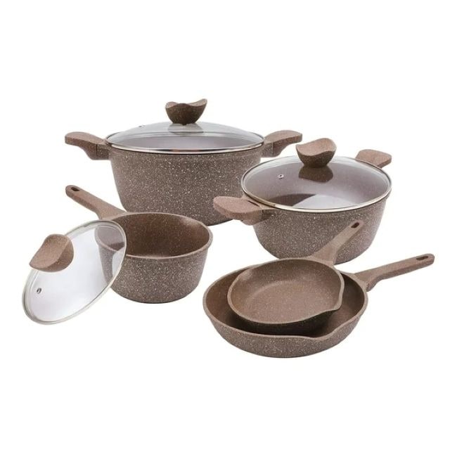 Country Kitchen Non-Stick Cast Aluminum Cookware Set - Durable Kitchen Cookware for Everyday Cooking, 6-11 Pc