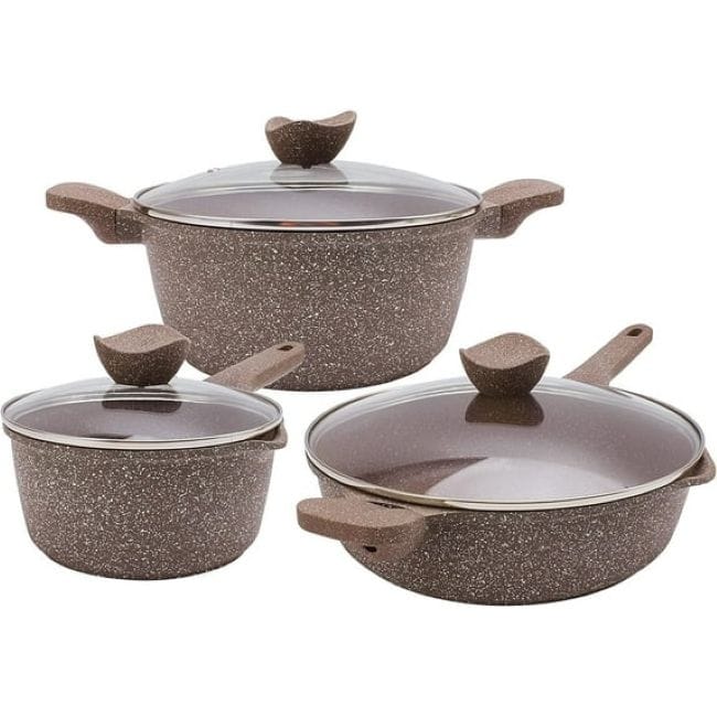 Country Kitchen Non-Stick Cast Aluminum Cookware Set - Durable Kitchen Cookware for Everyday Cooking, 6-11 Pc