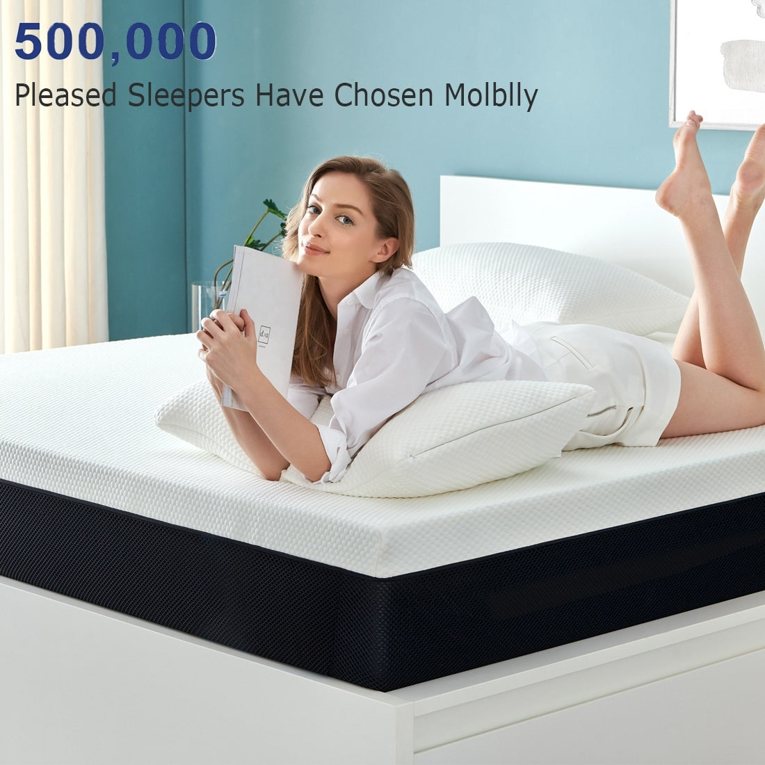 Stiku 10 Size Medium Plush Mattress Gel Memory Foam Bed-in-a-Box,Low Motion Transper