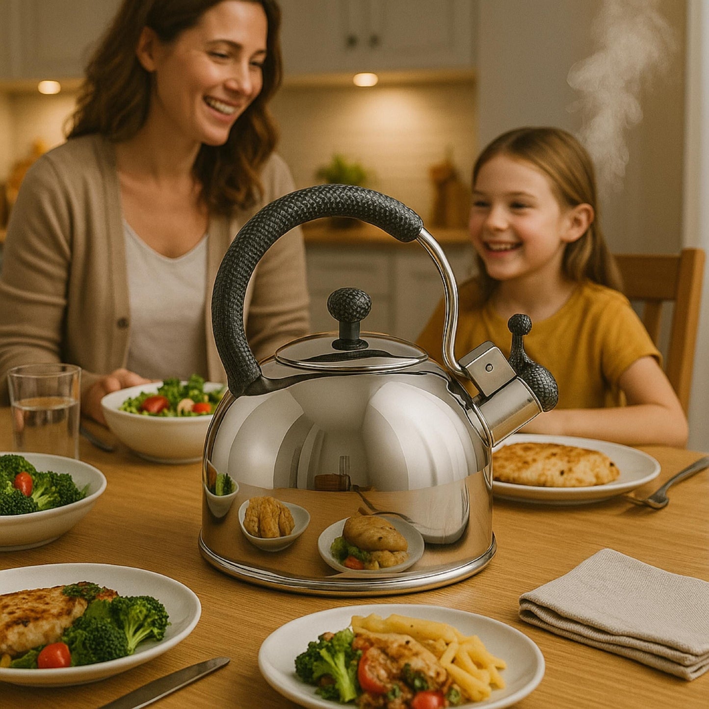 Creative Home Cobra 2.7 Quart Stainless Steel Whistling Tea Kettle with Aluminum Capsulated Bottom