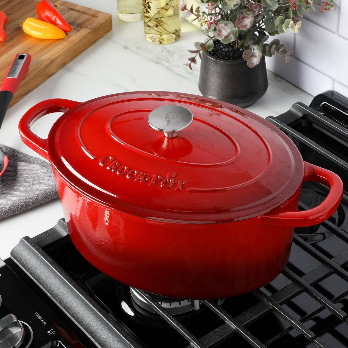 Crock Pot Artisan 7-Quart Oval Dutch Oven