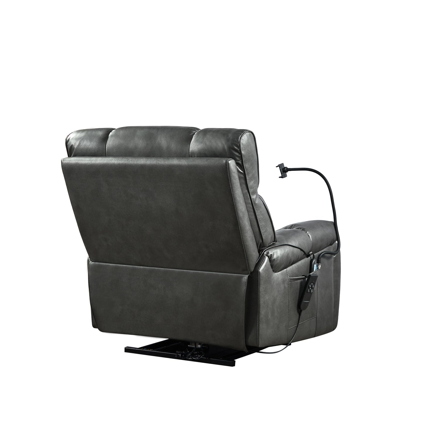 Dual Motor Power Lift Recliner Chair with Massage, Heated Lumbar, Side Pockets, Adjustable Phone Holder and Cup Holders