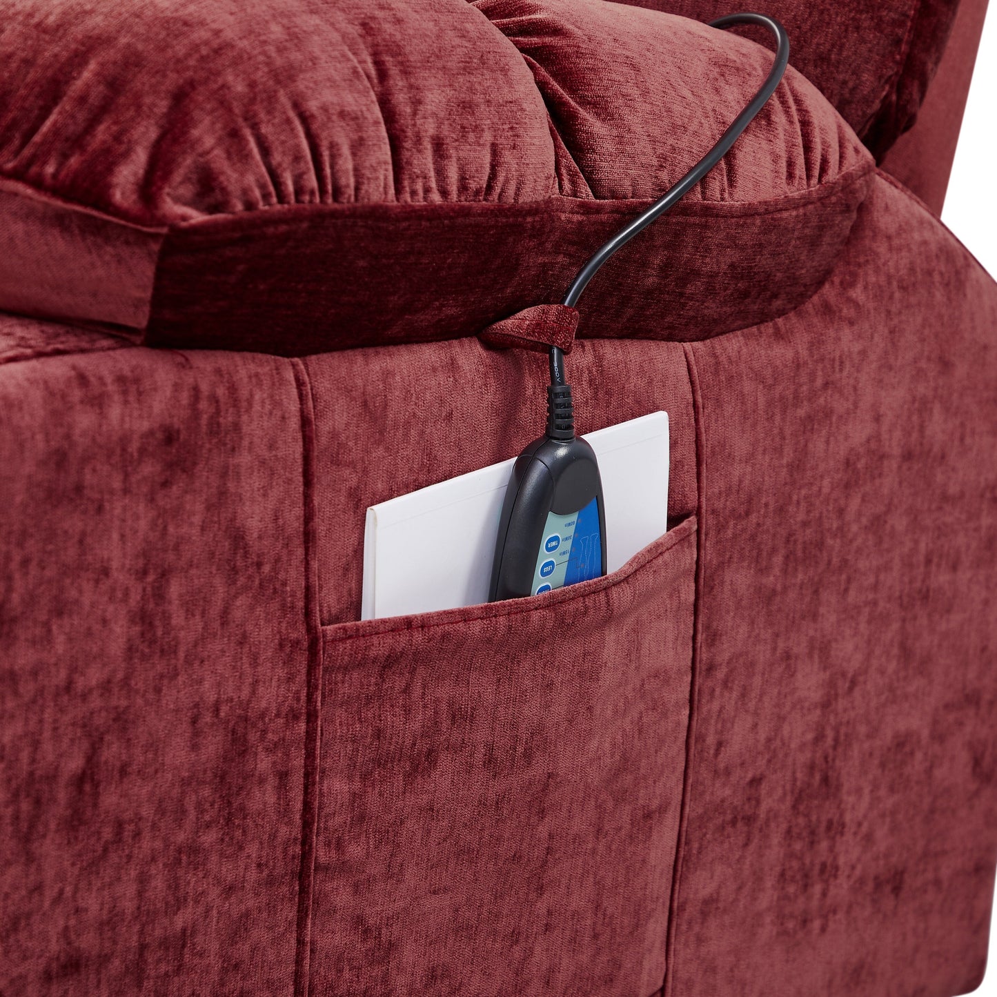 Dual OKIN Motor Power Lift Recliner Chair for Seniors with Heat & 8-Point Massage, Adjustable Backrest and Footrest