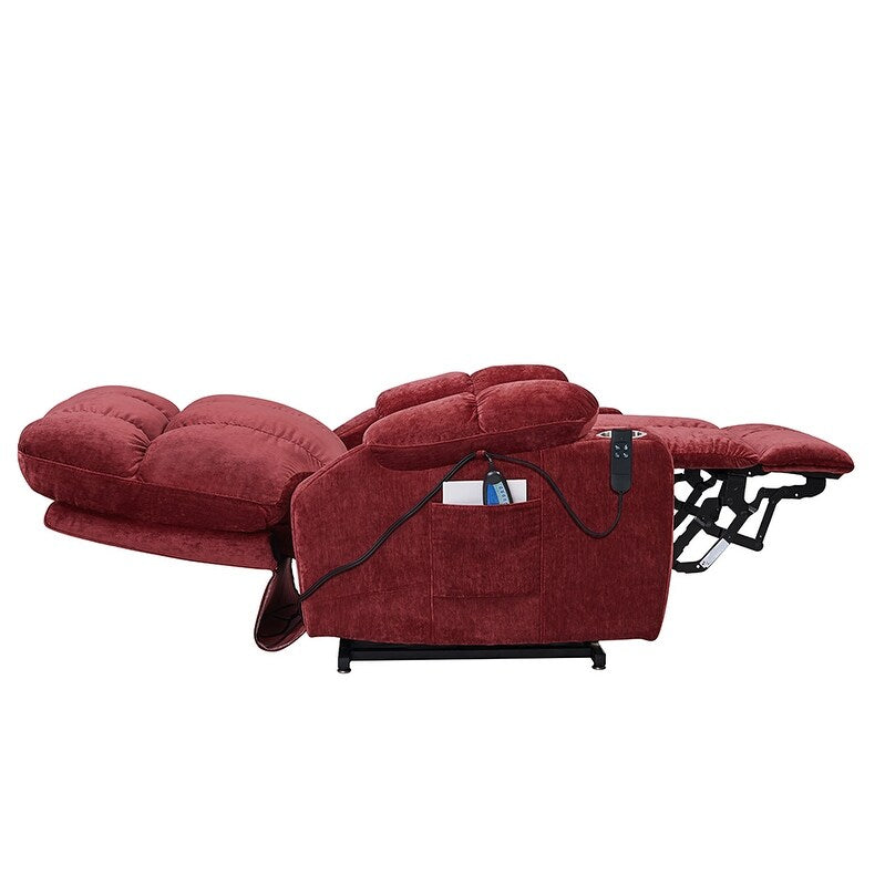 Dual OKIN Motor Power Lift Recliner Chair for Seniors with Heat & 8-Point Massage, Adjustable Backrest and Footrest