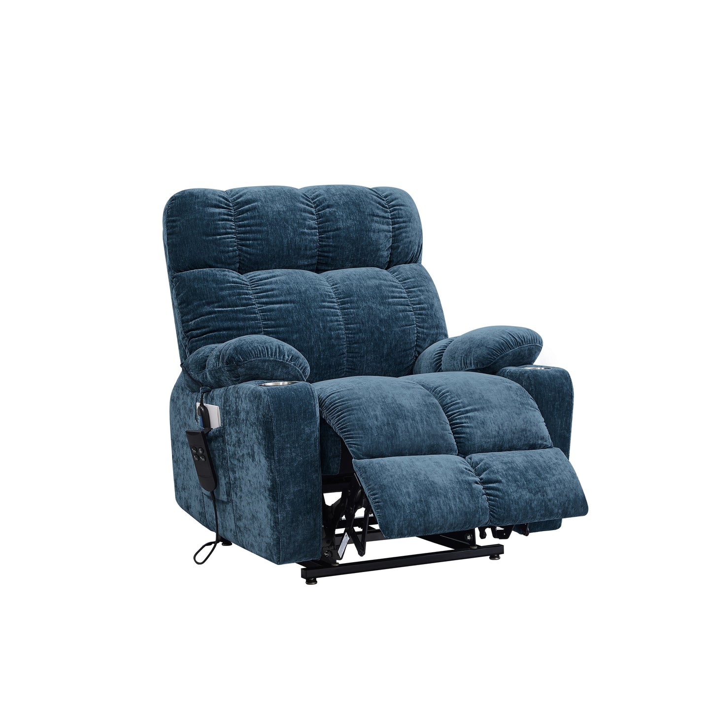 Dual OKIN Motor Power Lift Recliner Chair for Seniors with Heat & 8-Point Massage, Adjustable Backrest and Footrest