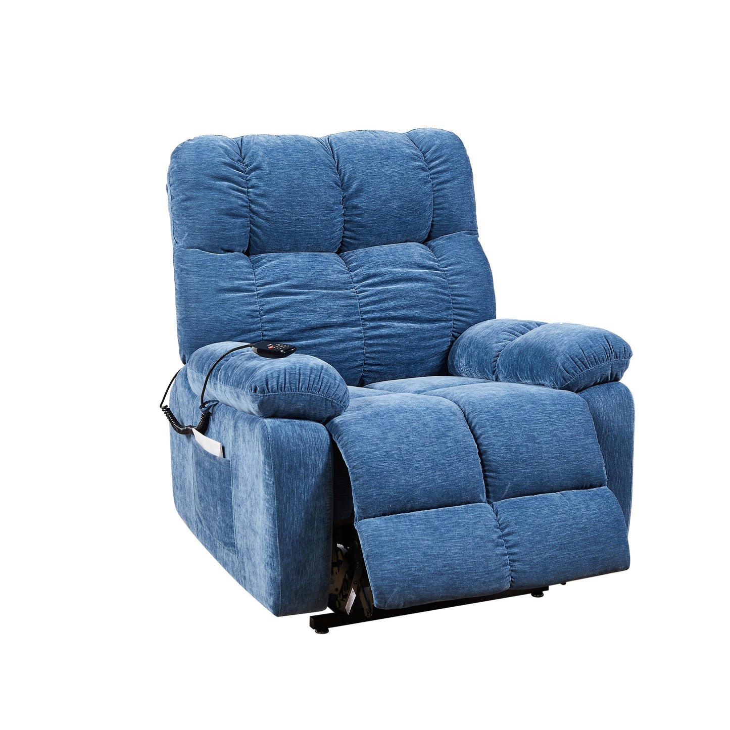 EPower Lift Recliner Chair with Dual OKIN Motors, Infinite Recline, Airbag Massage, Heating, USB Ports, 2 Side Pockets