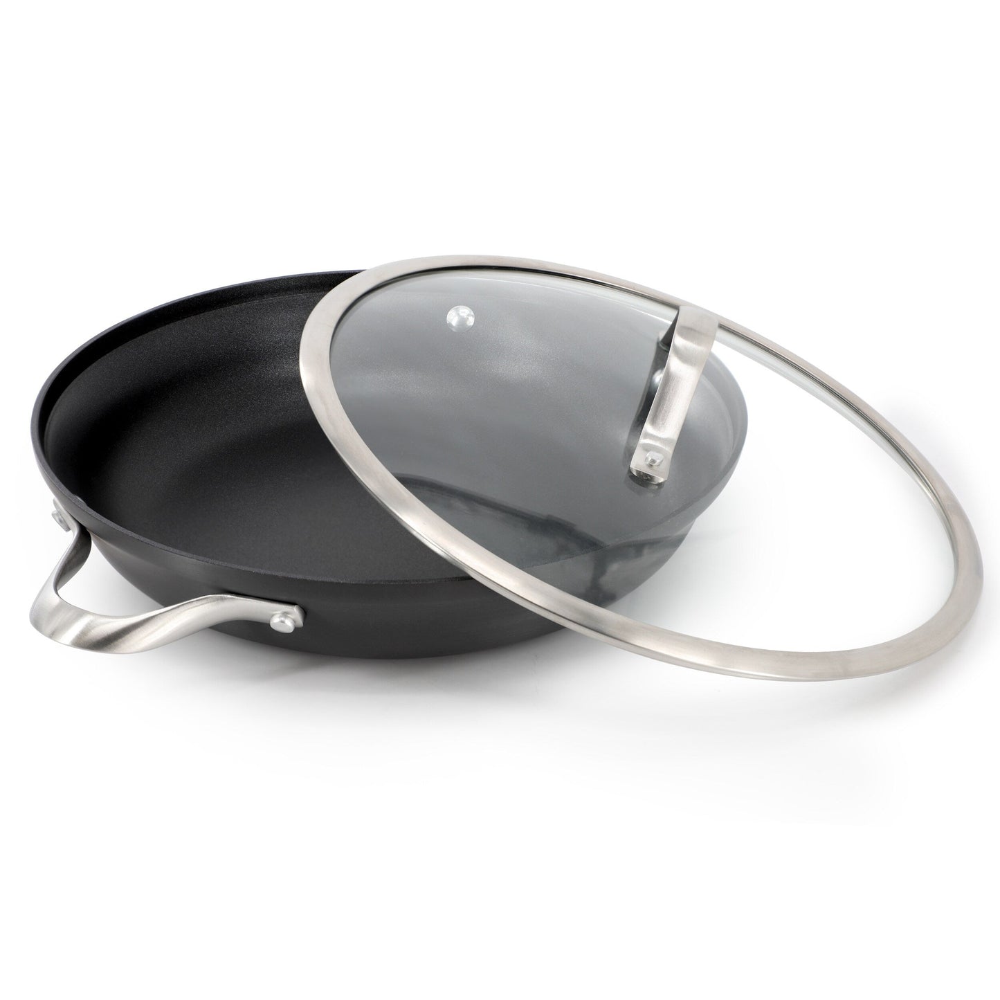 Elite Hard-Anodized Nonstick 12-Inch Everyday Pan with Glass Lid