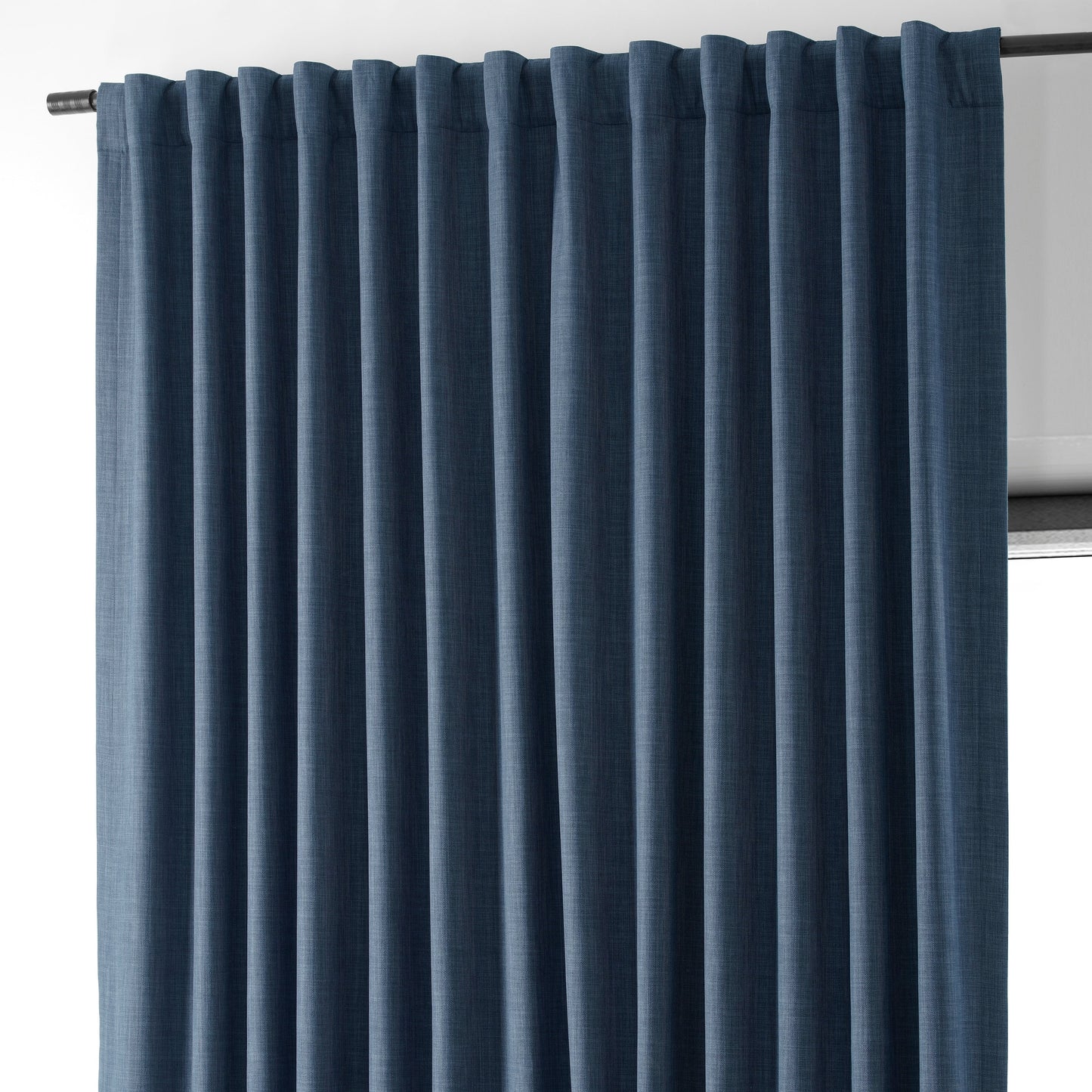Exclusive Fabrics Extra Wide Performance Linen Blackout Curtains (1 Panel) Thermal Insulated Window Curtains