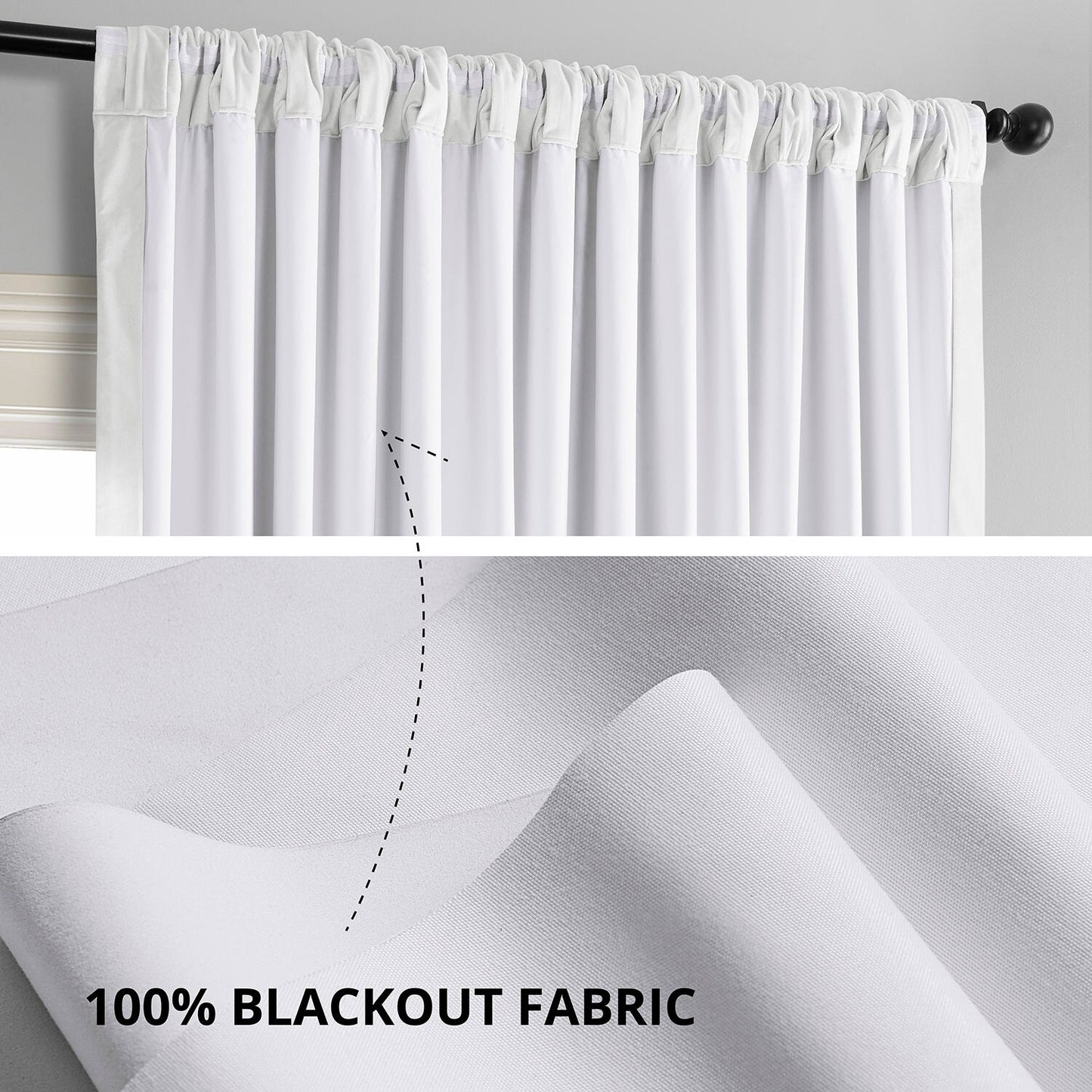 Exclusive Fabrics Signature Extra Wide Blackout Velvet Curtains (1 Panel) - Luxurious Blackout Drapes